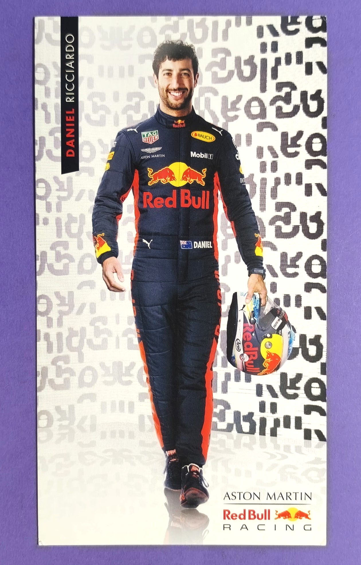 alte Autogrammkarte, Daniel Ricciardo, Red Bull, Formel 1 Grand Prix 2018, Beidseitig bedruckt, 12x21cm 