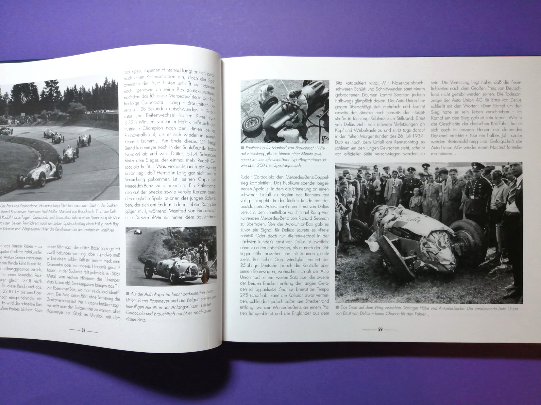 altes Buch, Grand Prix 70 Jahre Großer Preis von Deutschland, 1926 bis 1997, Avus, Solitude, Nürburgring, Hockenheimring, Formel 1, Rindt, Lauda, Berger, Clark, Cevert, Schumacher, Winkelhock, Zakspeed,..