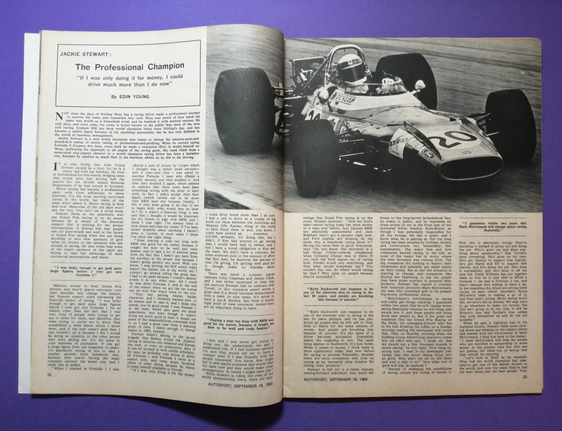 alte Zeitschrift Magazin Heft Autosport, 18. September 1969, Jochen Rindt Formel 2 Albi, Jackie Stewart Matra Formel 1, Formel 5000,.. Englisch! 