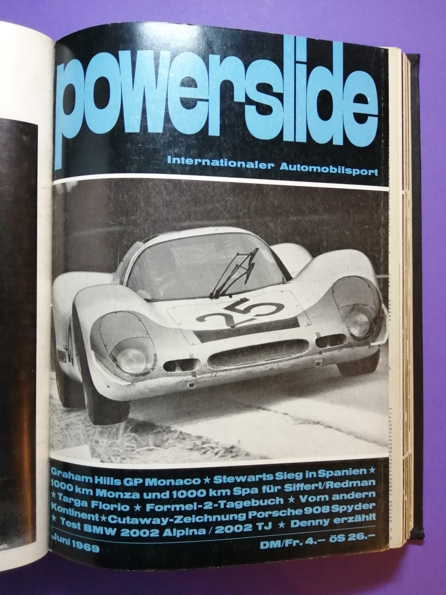 alte Powerslide 1969 Zeitschriften Magazine gebunden als Buch, 12 Hefte, Formel 1, Jochen Rindt, Siffert, Porsche, Motorsport,..