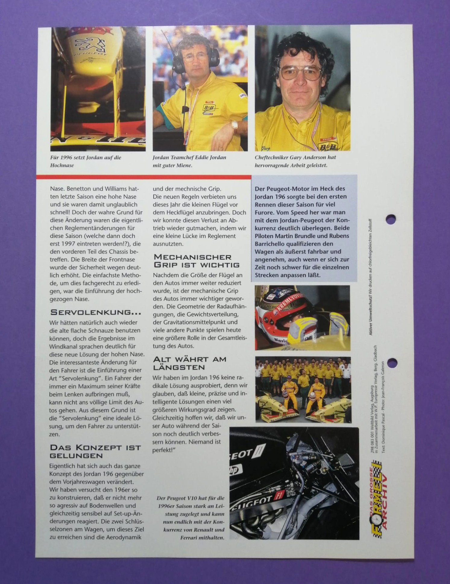 7 Stück alte Folder, Jordan, Formel 1 Grand Prix Team 1995-1997, M. Brundle, R. Barrichello, E. Irvine, R. Schumacher