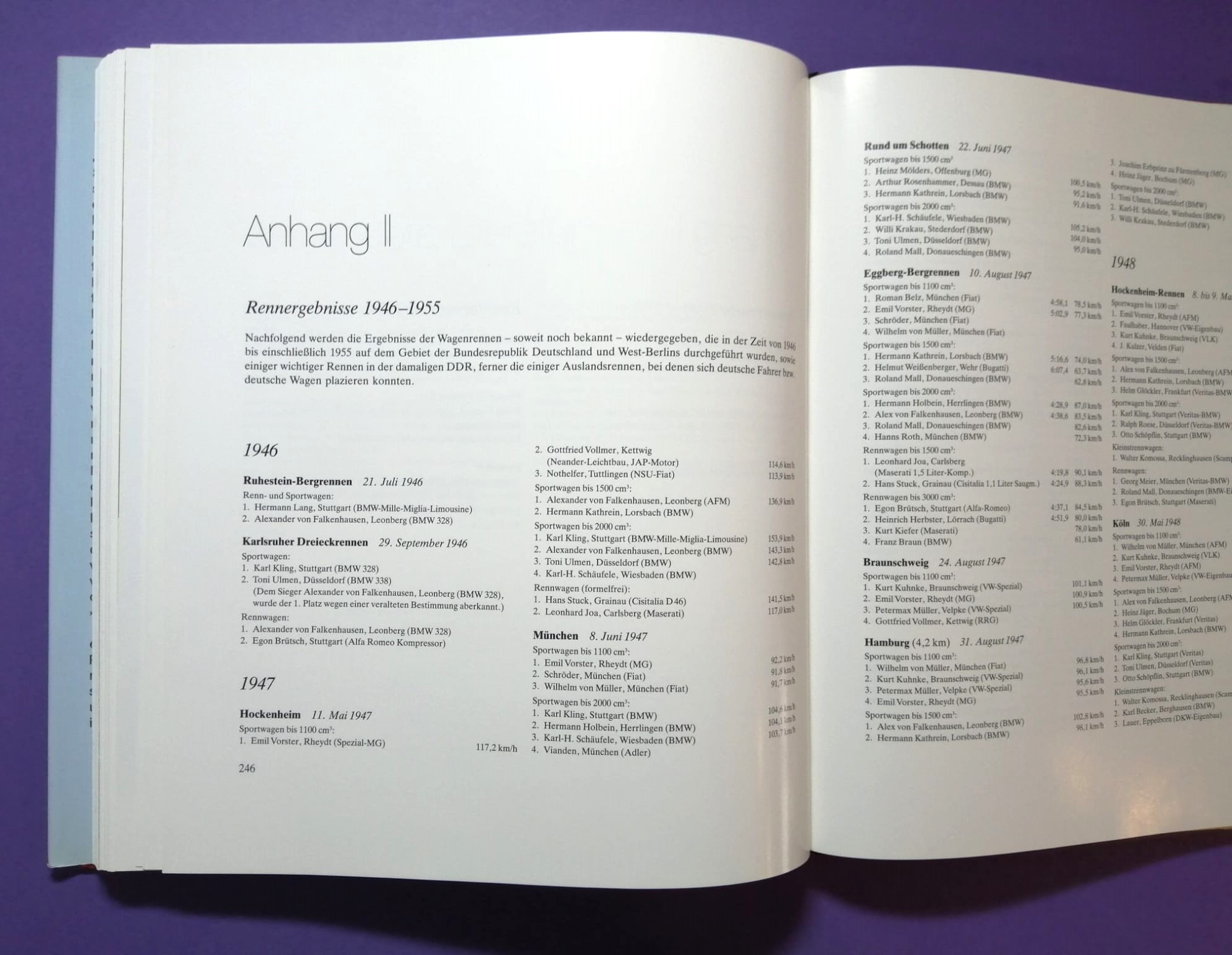 altes Buch, Motorsport in Deutschland 1945-1955, Formel 1.., Avus, Nürburgring, Hockenheim, Mercedes, Porsche, Veritas,... 286 Seiten