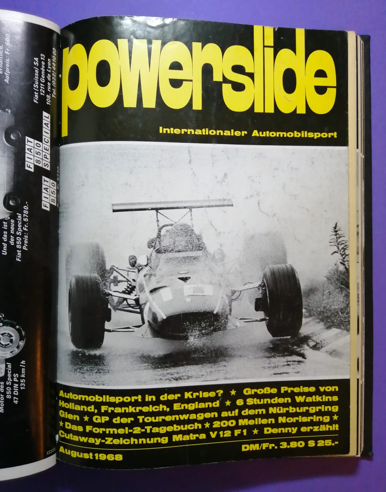 alte Powerslide 1968 Zeitschriften Magazine gebunden als Buch, 12 Hefte, Formel 1, Jochen Rindt, Siffert, Porsche, Motorsport,..