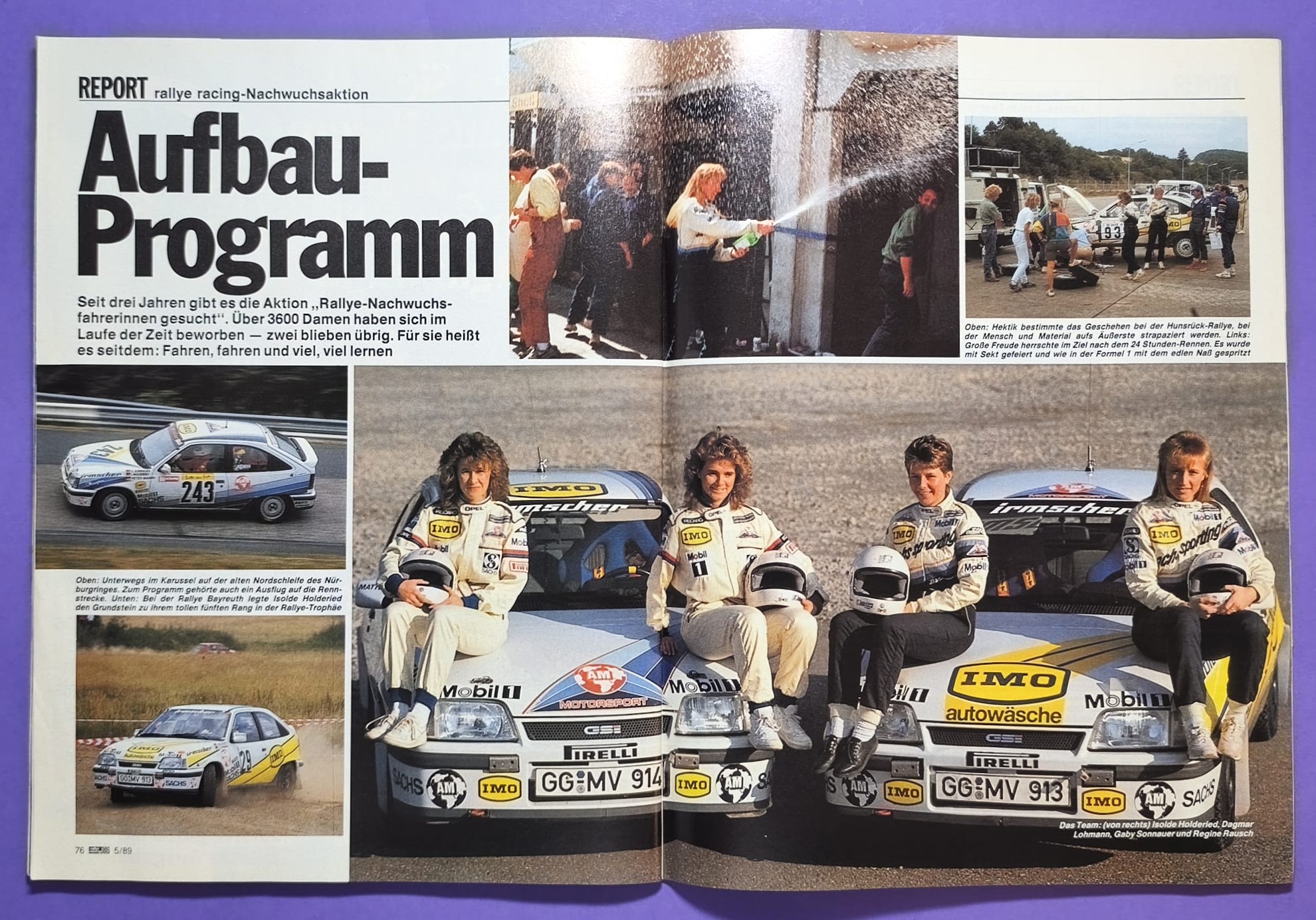 alte Zeitschrift Magazin Heft, Rallye Racing, 1. März 1989, Test Alpina B10 (BMW 3er E30), Audi 90 Quattro GTO, Zakspeed Formel 1, Opel Kadett E GSI, Rallye Nachwuchs Fahrerinnen