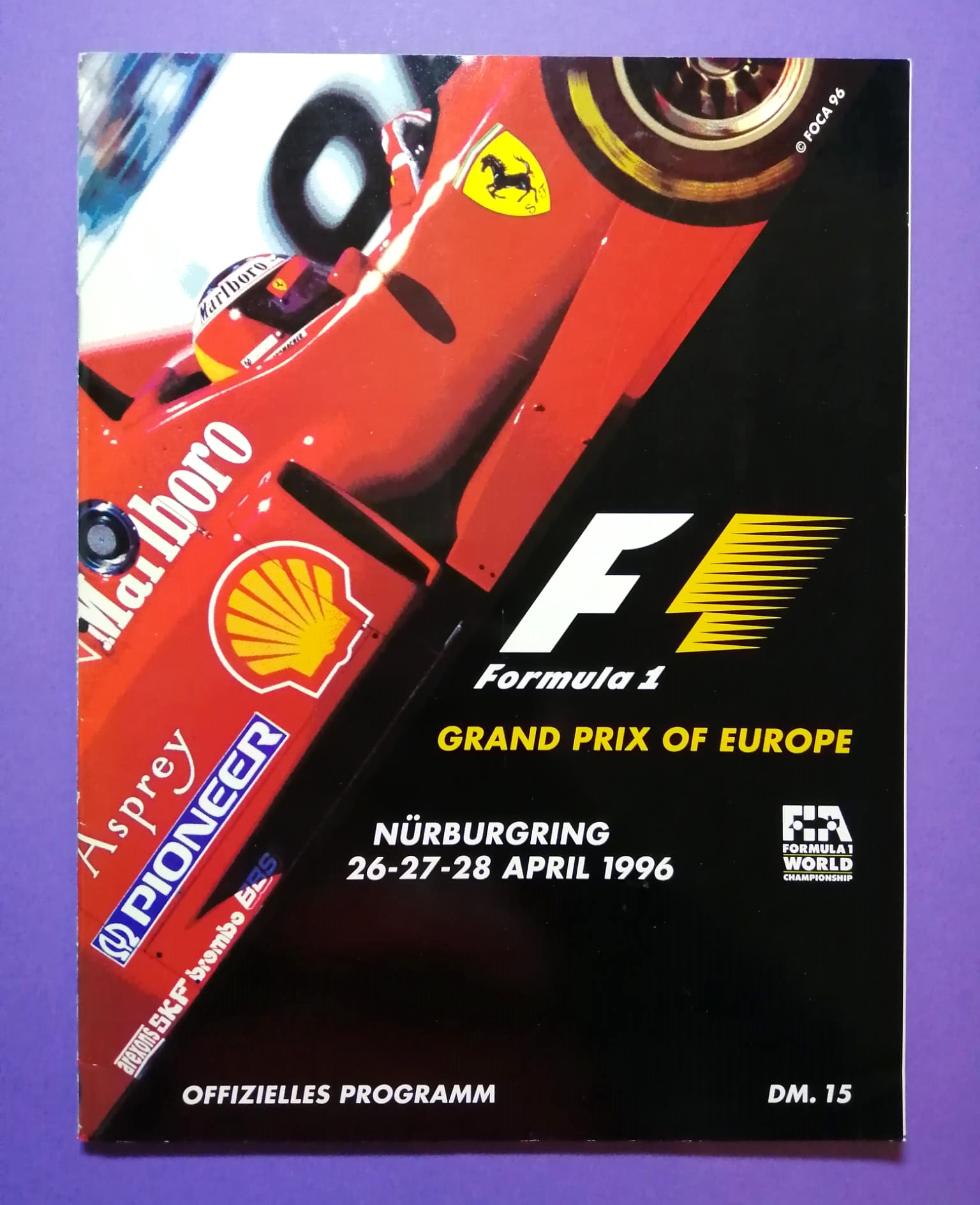 Offizielles Rennprogramm, Formel 1 Grand Prix Europa Nürburgring 1996, Michael Schumacher Ferrari,.. 
