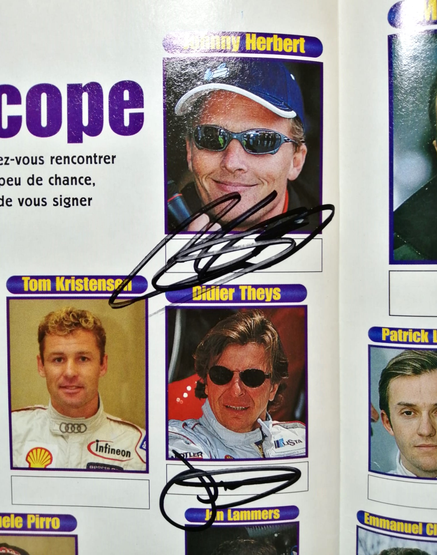 8 Original Autogramme in Offiziellen 24 LeMans Rennprogramm 2001, Audi, Bentley, Porsche,..