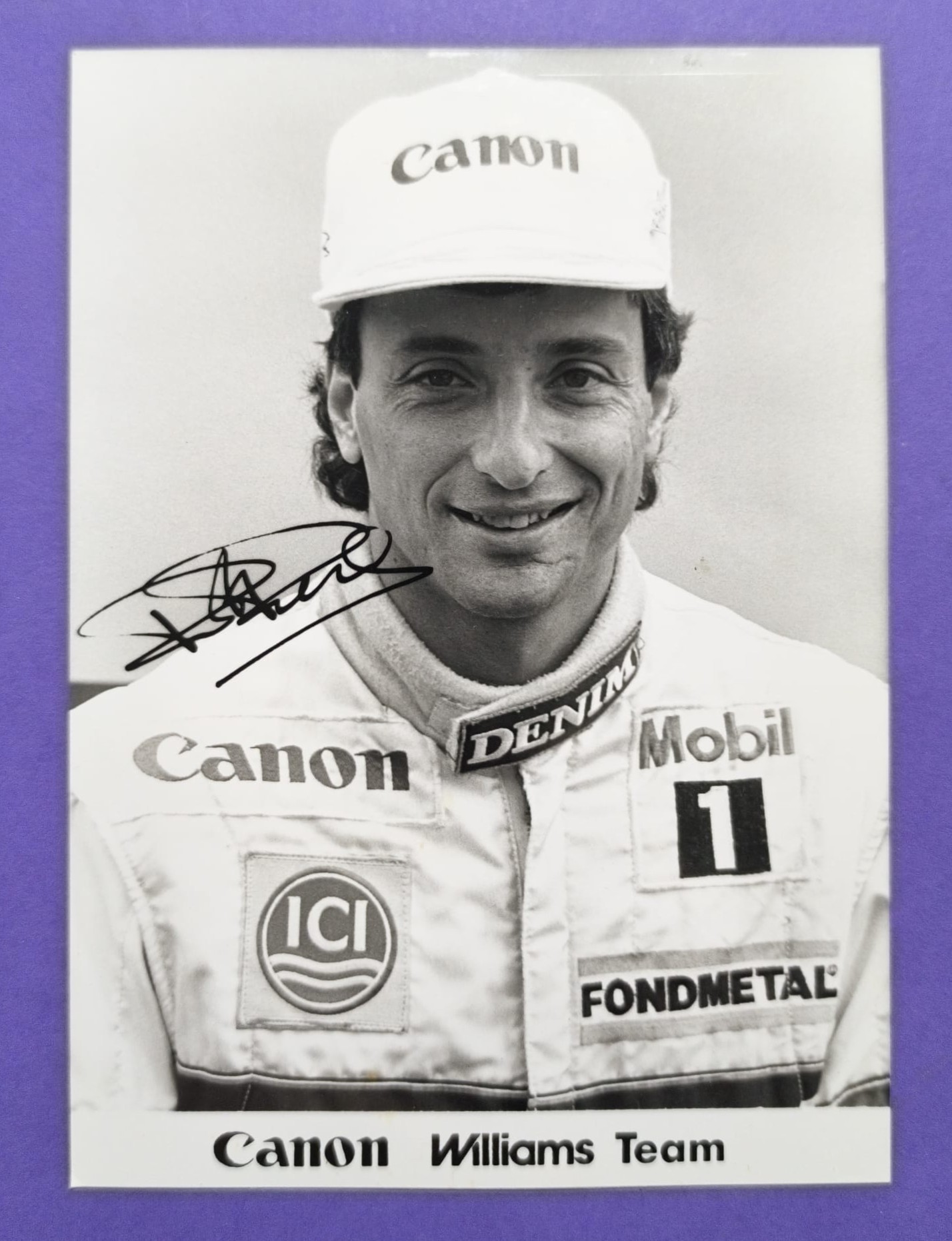 alte Pressefoto, Riccardo Patrese, Williams, Formel 1 Grand Prix 1988, 13x17cm