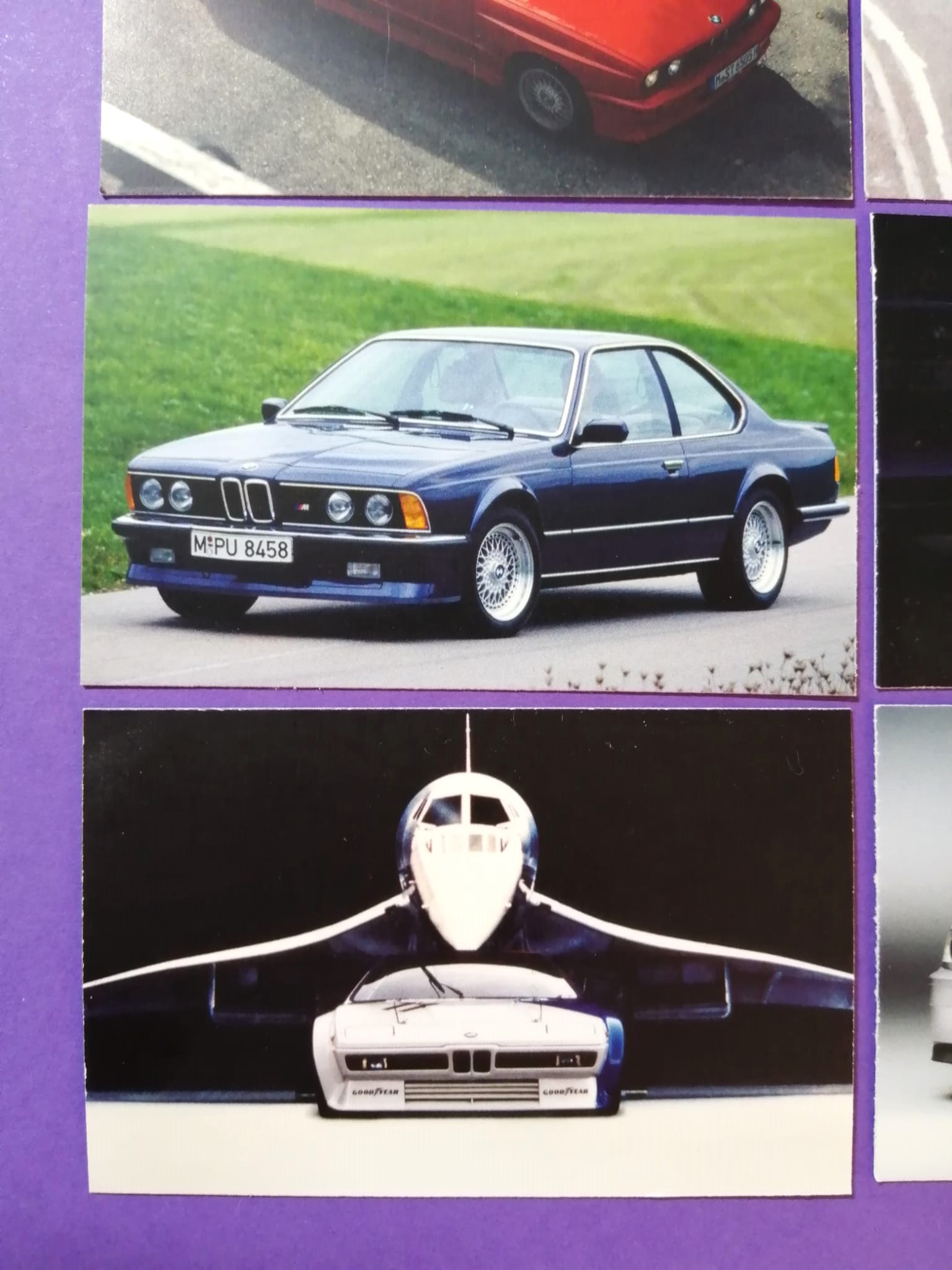 6 Stück Karten, Fotomotive BMW M1, M3 E30 E46, 320i DRM, 635 CSi, 5,5 x 9 cm