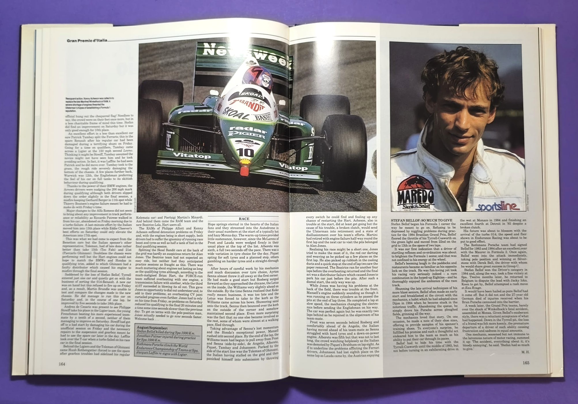 altes Buch, Autocourse 1985-86, Motorsport, Formel 1, Angelis, Bellof, Senna, Lauda, Mansell, Prost, Zakspeed,.. Martini Lancia, Sportwagen WM, Tourenwagen WM,.. ENGLISCH!