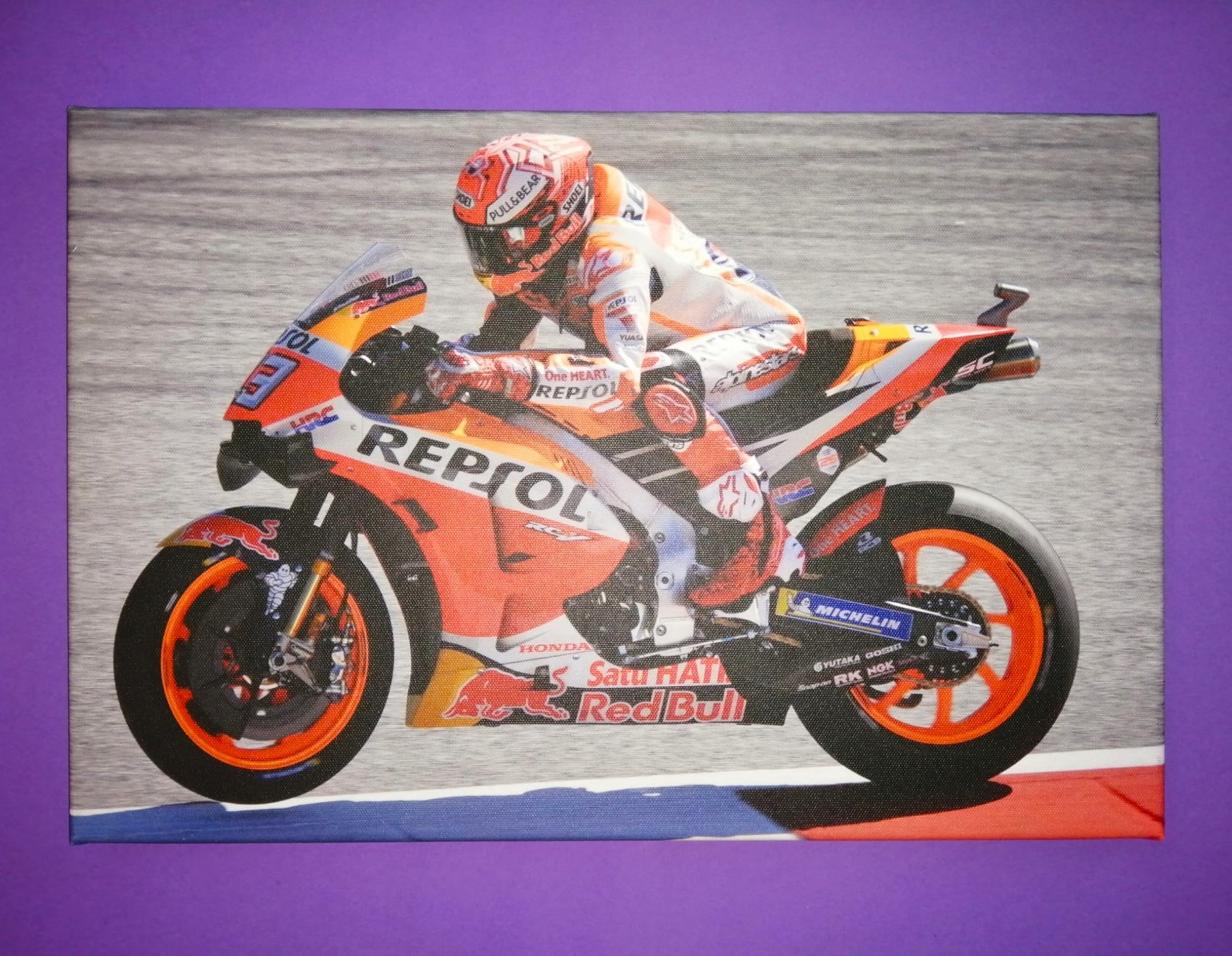 Fotoleinwand, Marc Marquez, Honda, MotoGP Motorrad Grand Prix Österreich, Red Bull Ring, 2019, 30 x 45 x 2 cm
