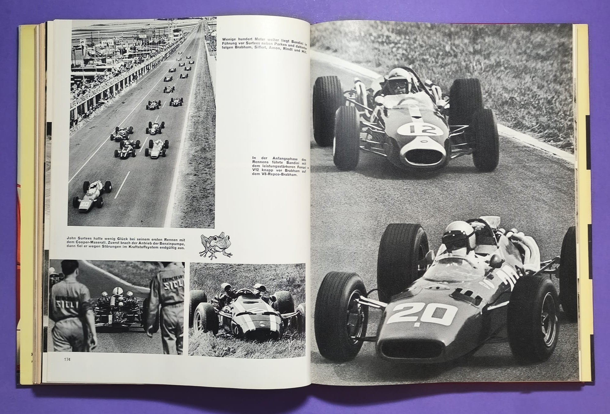 altes Buch, Auto Jahr 1966-1967, Nr. 14, Ferrari, Ford GT40, Porsche, Lamborghini Miura,.. Formel 1, LeMans, Rallye, Mille Miglia,.. Jochen Rindt, Brabham, Clark, Hill,.. 