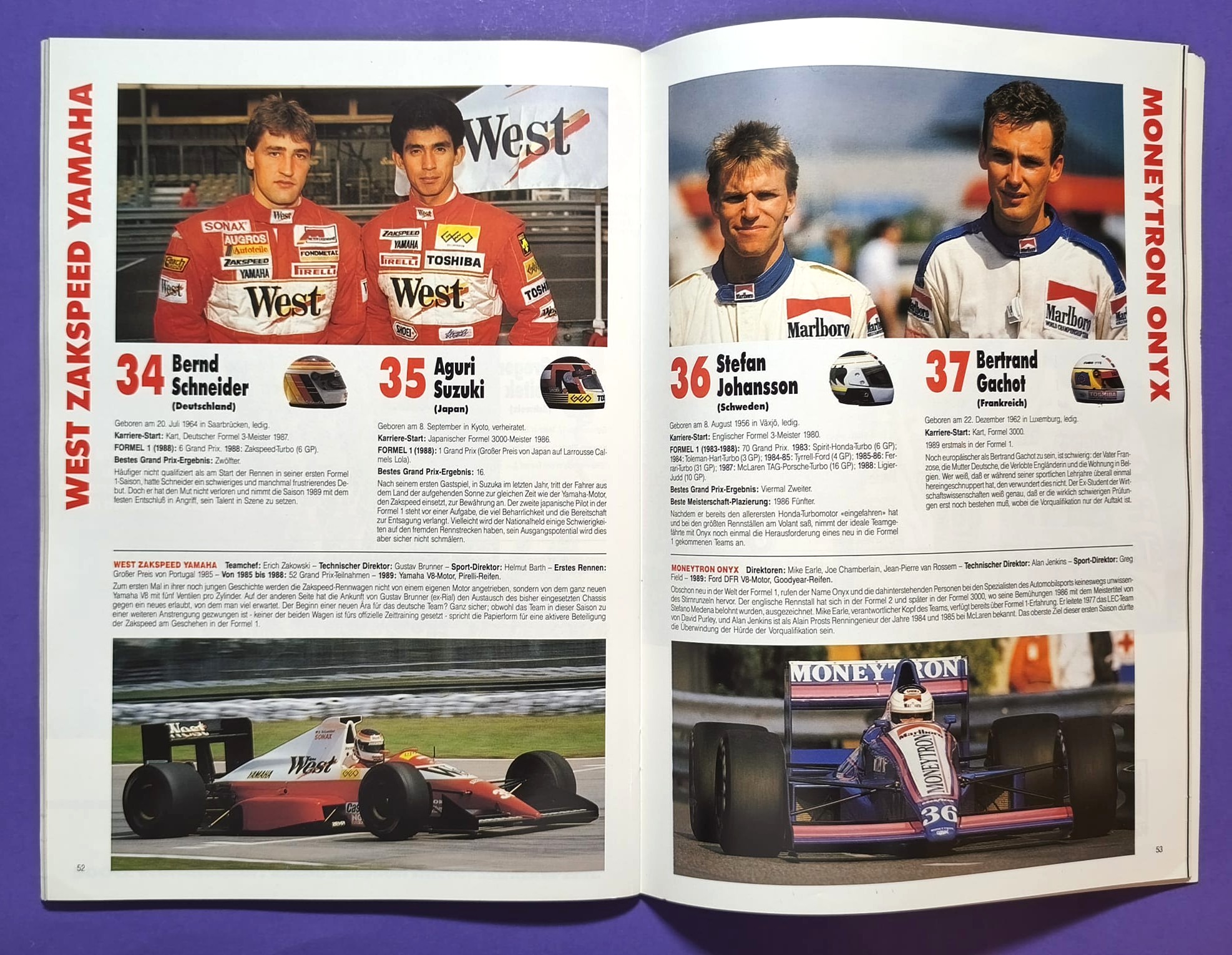 Offizielles Rennprogramm, Formel 1 Grand Prix Deutschland Hockenheimring 1988, Senna McLaren, Zakspeed,.. 
