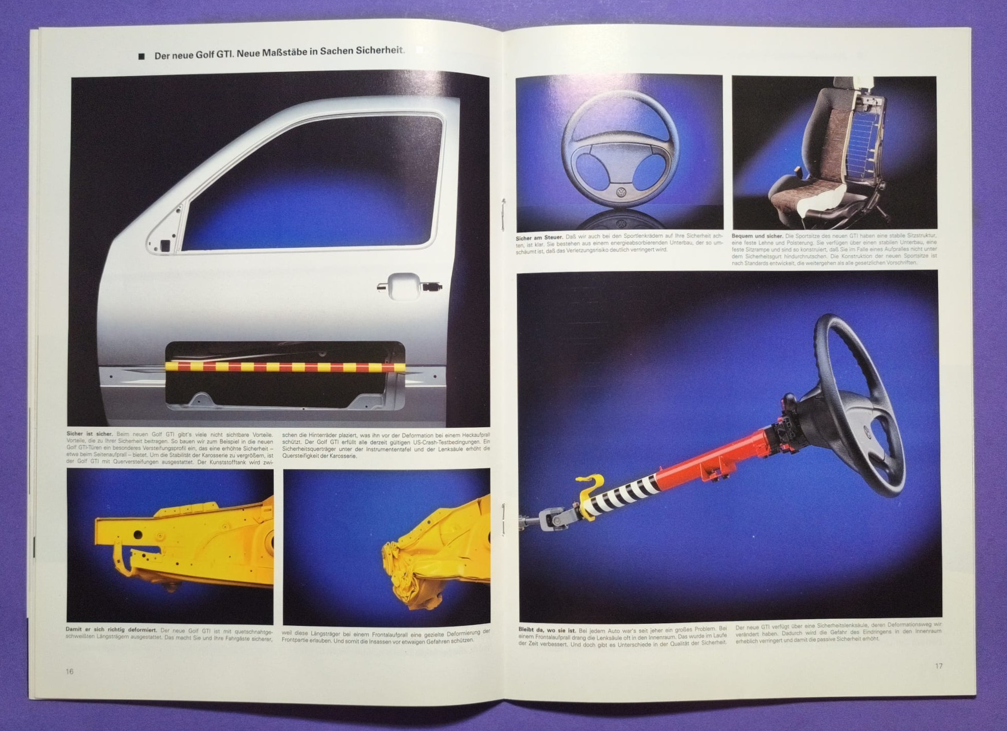 altes Original Autoprospekt, VW Golf 3 GTI 16V, Ausgabe Österreich 09/1991