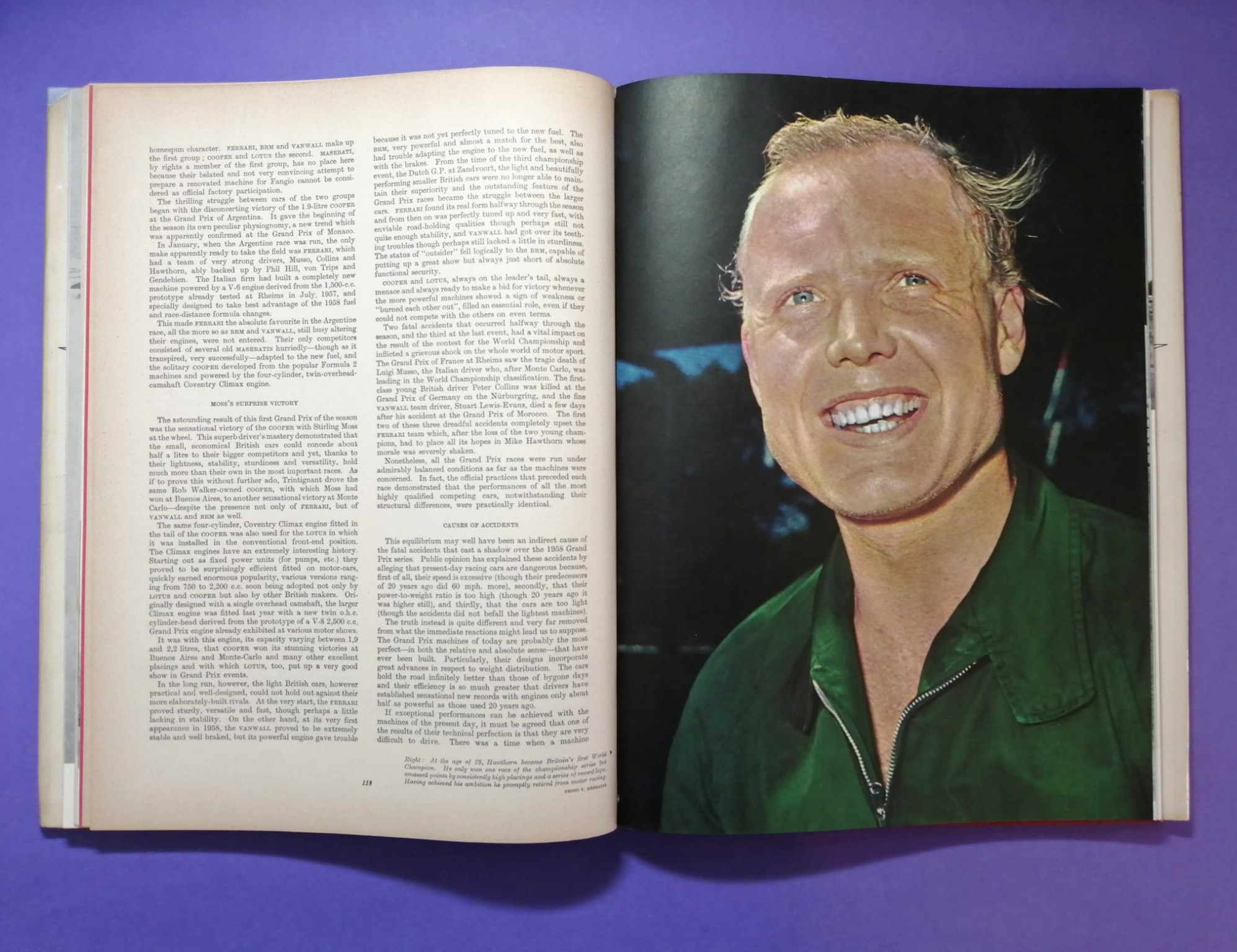 RARITÄT! sehr altes Buch, Automobile Year 1958-1959 Nr.6, Borgward, Porsche Spider,.. Formel 1, LeMans, Targa Florio,.. Brooks, Hailwood, Surtess,.. Aston Martin DBR1/300,.. ENGLISCH!