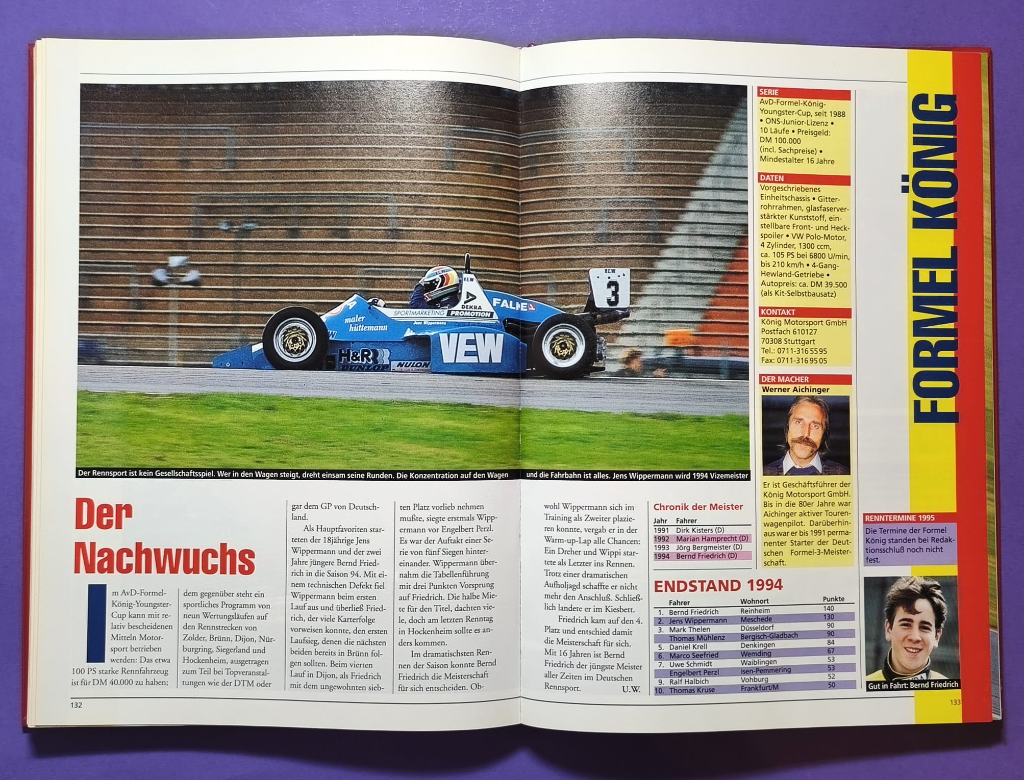 altes Jahrbuch, Rennreport 1994, Formel 1, Senna, Schumacher, Ratzenberger, DTM, Alfa 155, Opel Calibra, STW, BMW, 24h LeMans,..