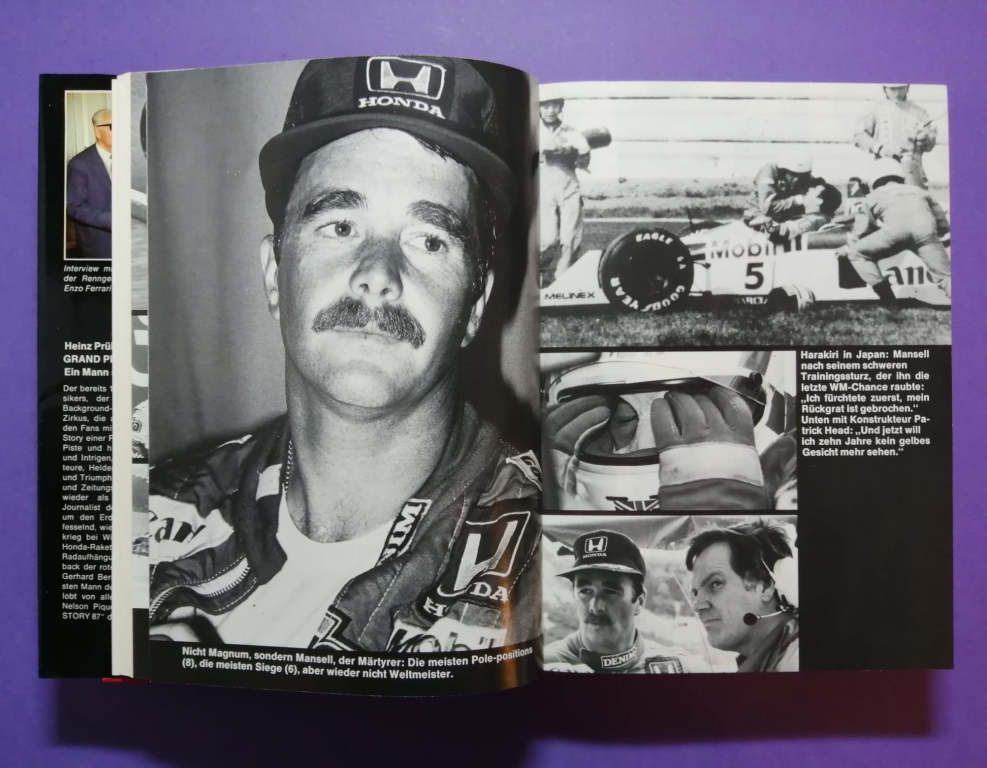 altes Buch Grand Prix Story 1987, Formel 1 Jahrbuch, Heinz Prüller, Weltmeister Nelson Piquet Williams, Berger Ferrari, Senna Lotus, Mansell, Zakspeed,..