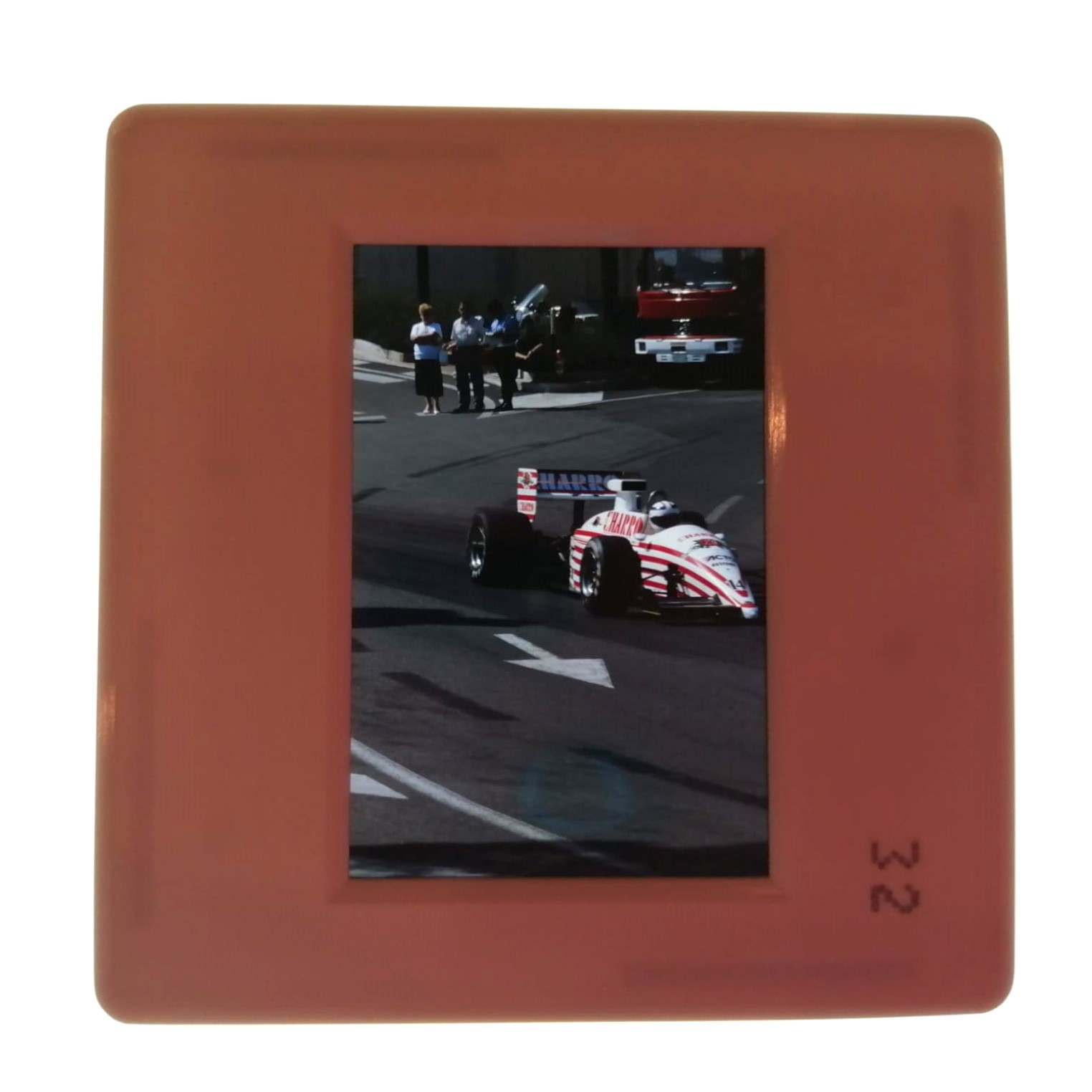 altes Presse Foto DIA, Pascal Fabre, El Charro AGS, Formel 1 Grand Prix Monaco 1987, 5x5cm