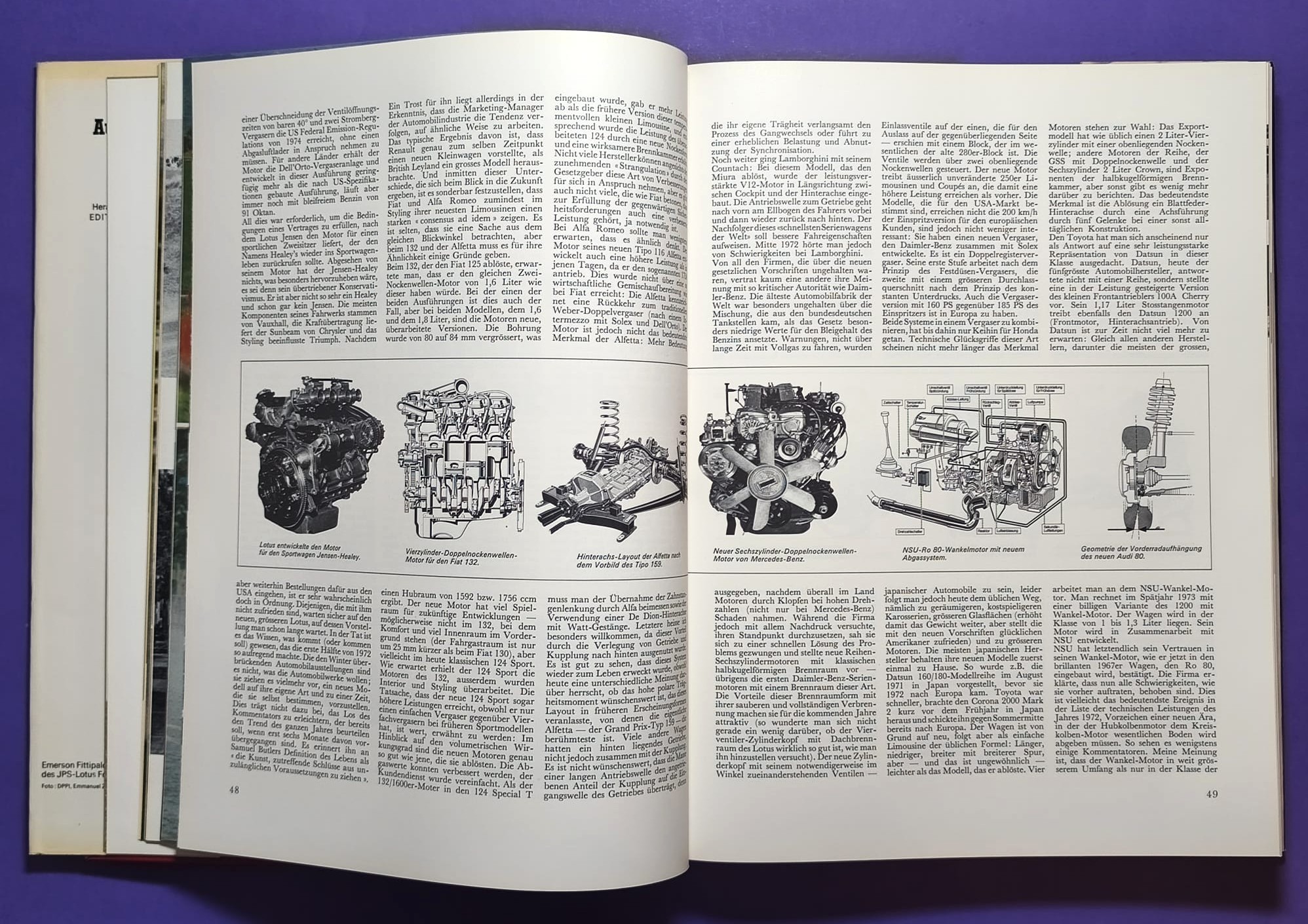 altes Buch, Auto Jahr 1972-1973, Nr. 20, Alfa GTAm, BMW, Citroen, Lotus, Ferrari, Maserati, Porsche 917,.. Formel 1, 2, LeMans, Rallye, Indy Car, Targa Florio,.. Cevert, Stewart, Peterson, Lauda,..