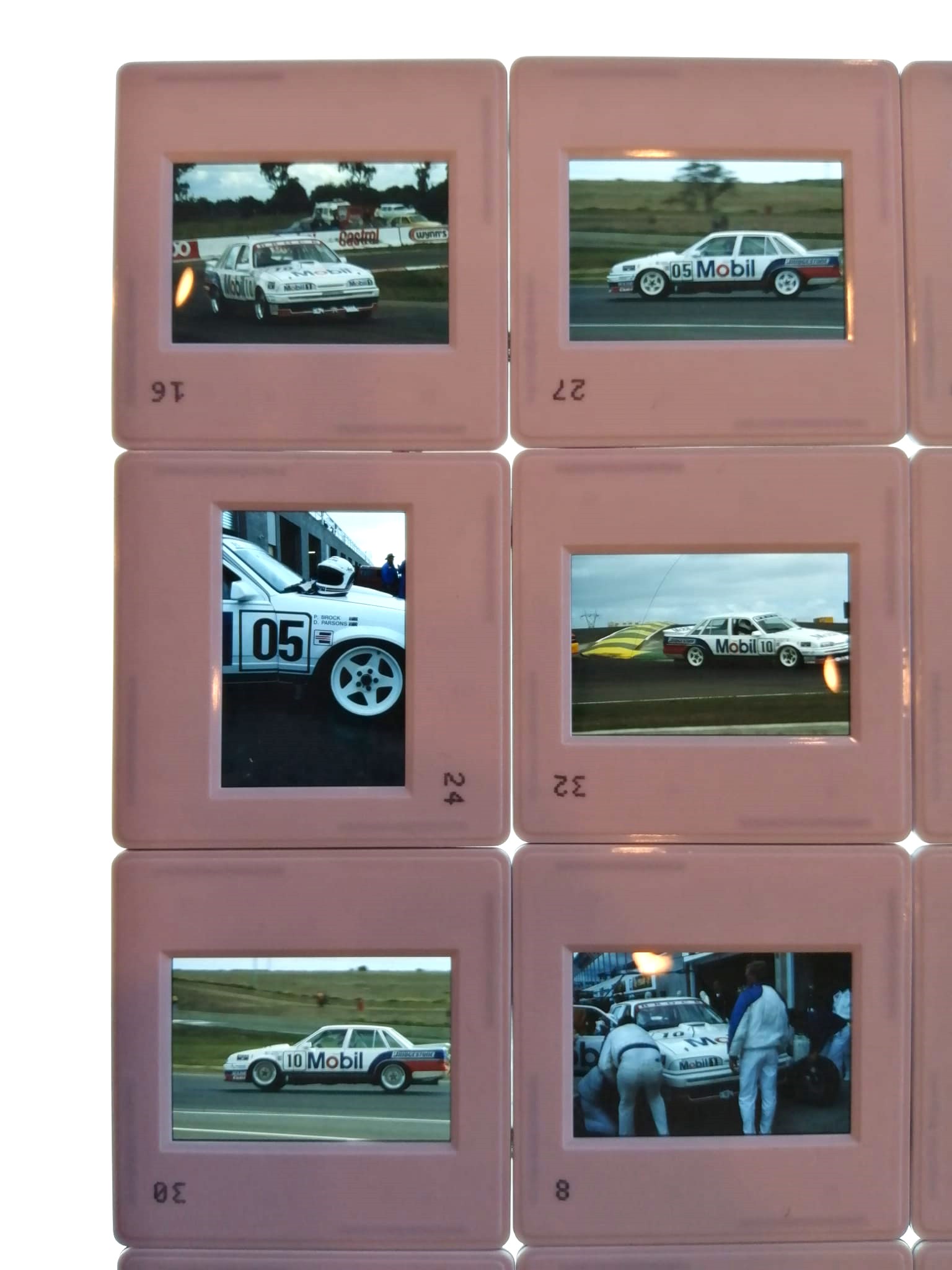 RARITÄT! 16 Stück alte Presse Foto DIAs, Brooks, Crompton, McLeod, Parsons, HDT Holden Opel Vauxhall Commodore, Tourenwagen WM Australien Calder 1987, 5x5cm