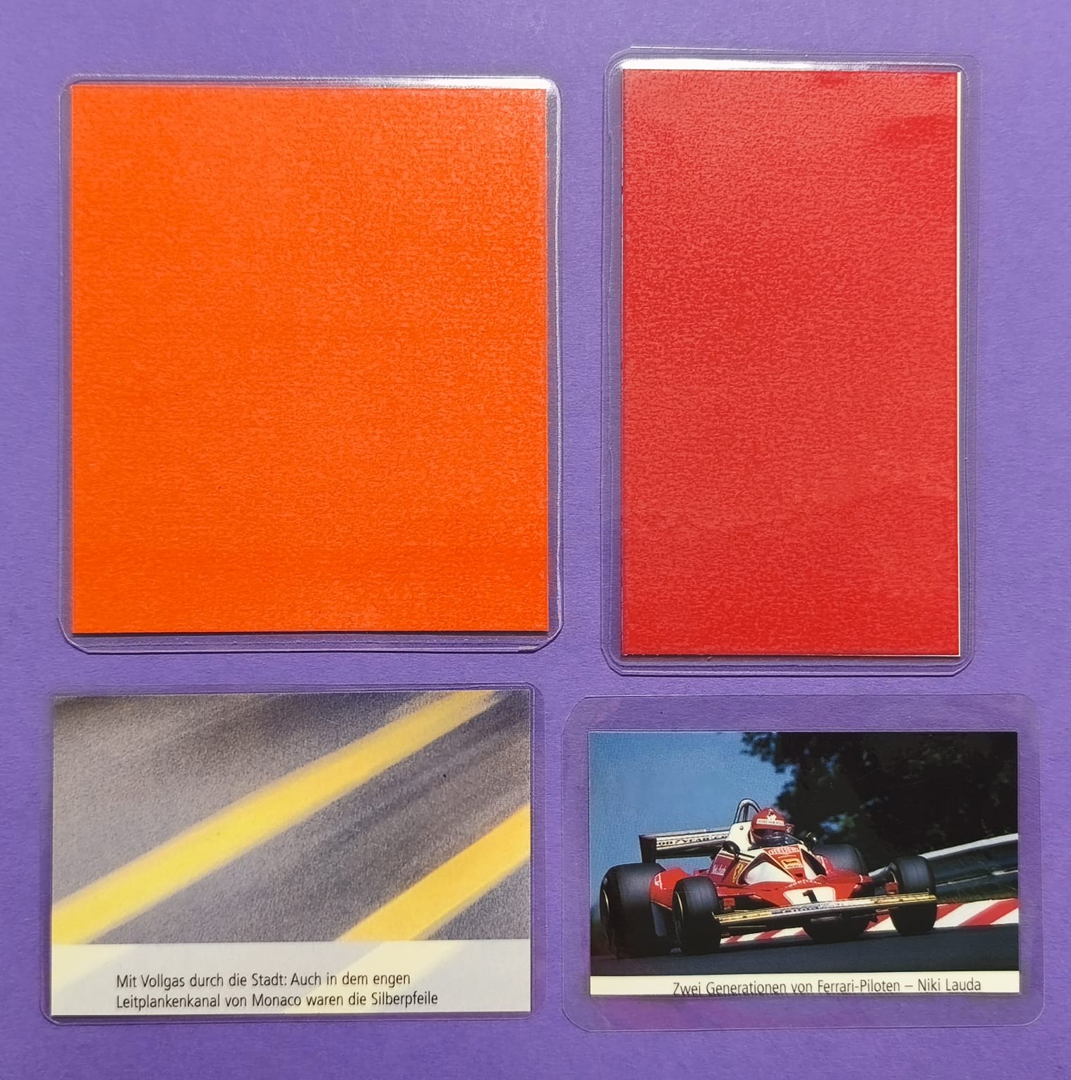 4 Stück alte Bilder laminiert, Ayrton Senna, McLaren Honda, Williams Renault, Formel 1 Grand Prix