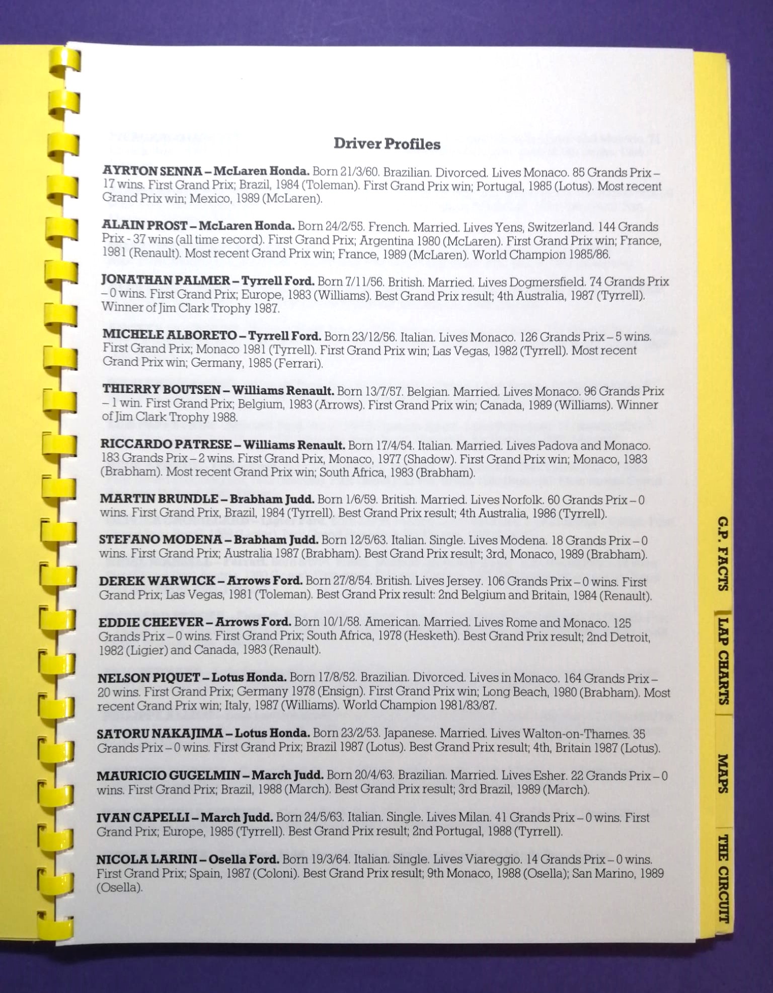 alte Original Pressemappe, Formel 1 Grand Prix Groß Britanien Silverstone 1989, ONYX, Ayrton Senna,.. 