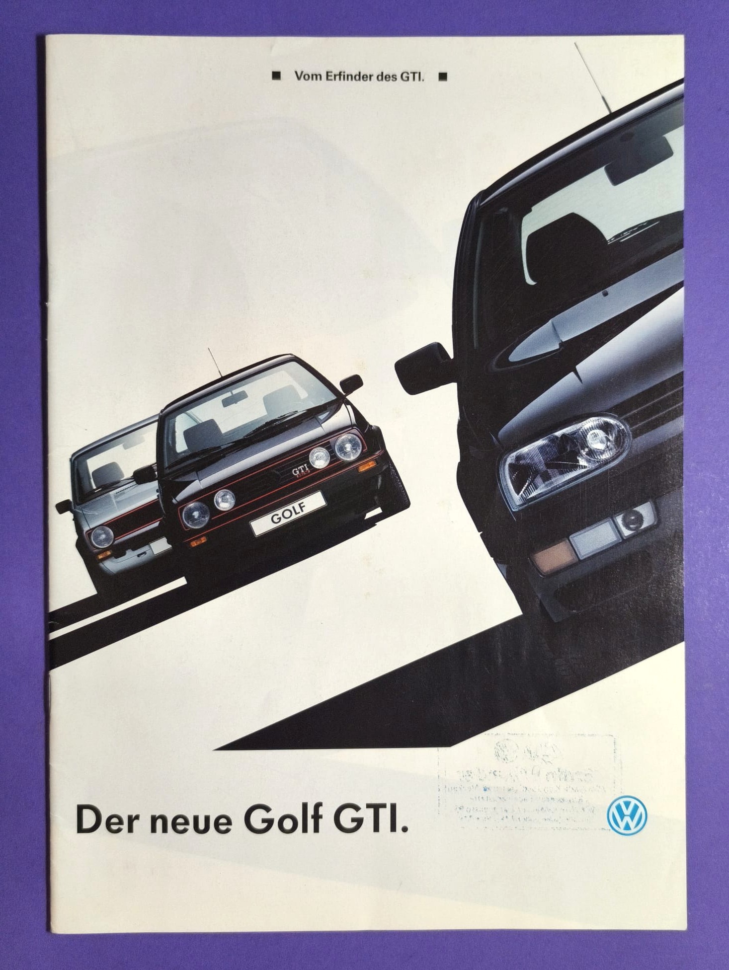 altes Original Autoprospekt, VW Golf 3 GTI 16V, Ausgabe Österreich 09/1991