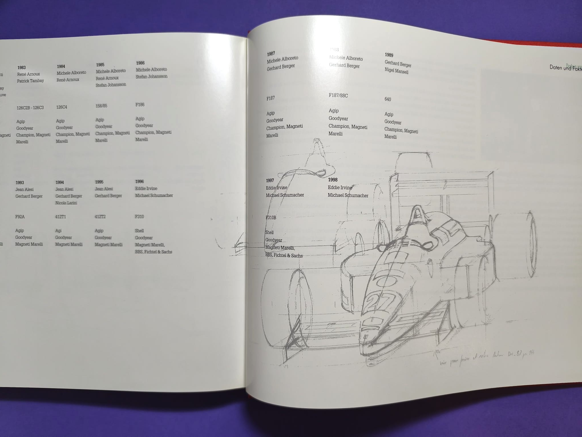 altes Buch, Ferrari Renngeschichte, 1930-1997, Formel 1 Grand Prix, 24h LeMans,.. Trips, Lauda, Schumacher,... 