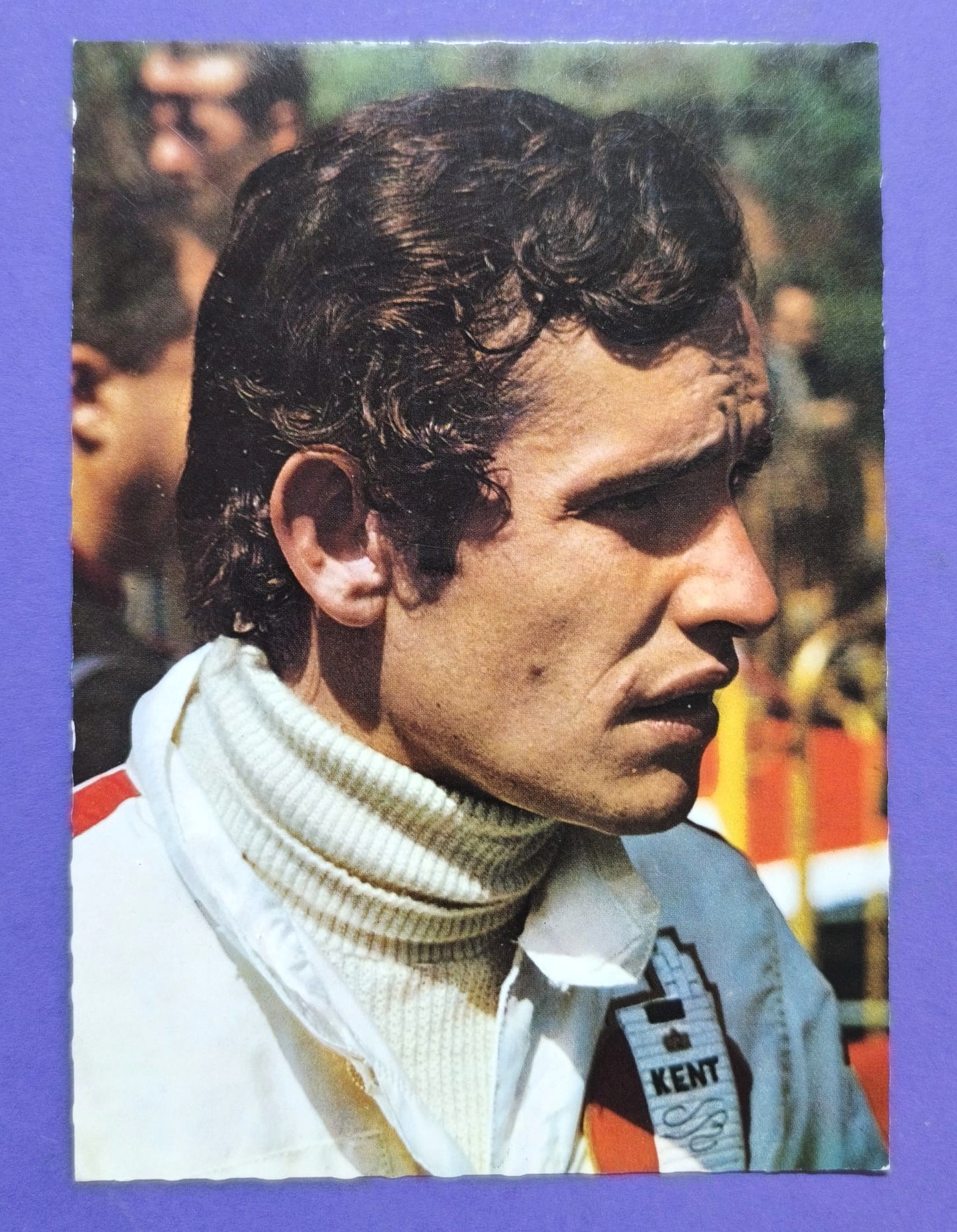 alte Postkarte, Jacky Ickx Ferrari, Formel 1 Grand Prix 70er Jahre, 10x15cm