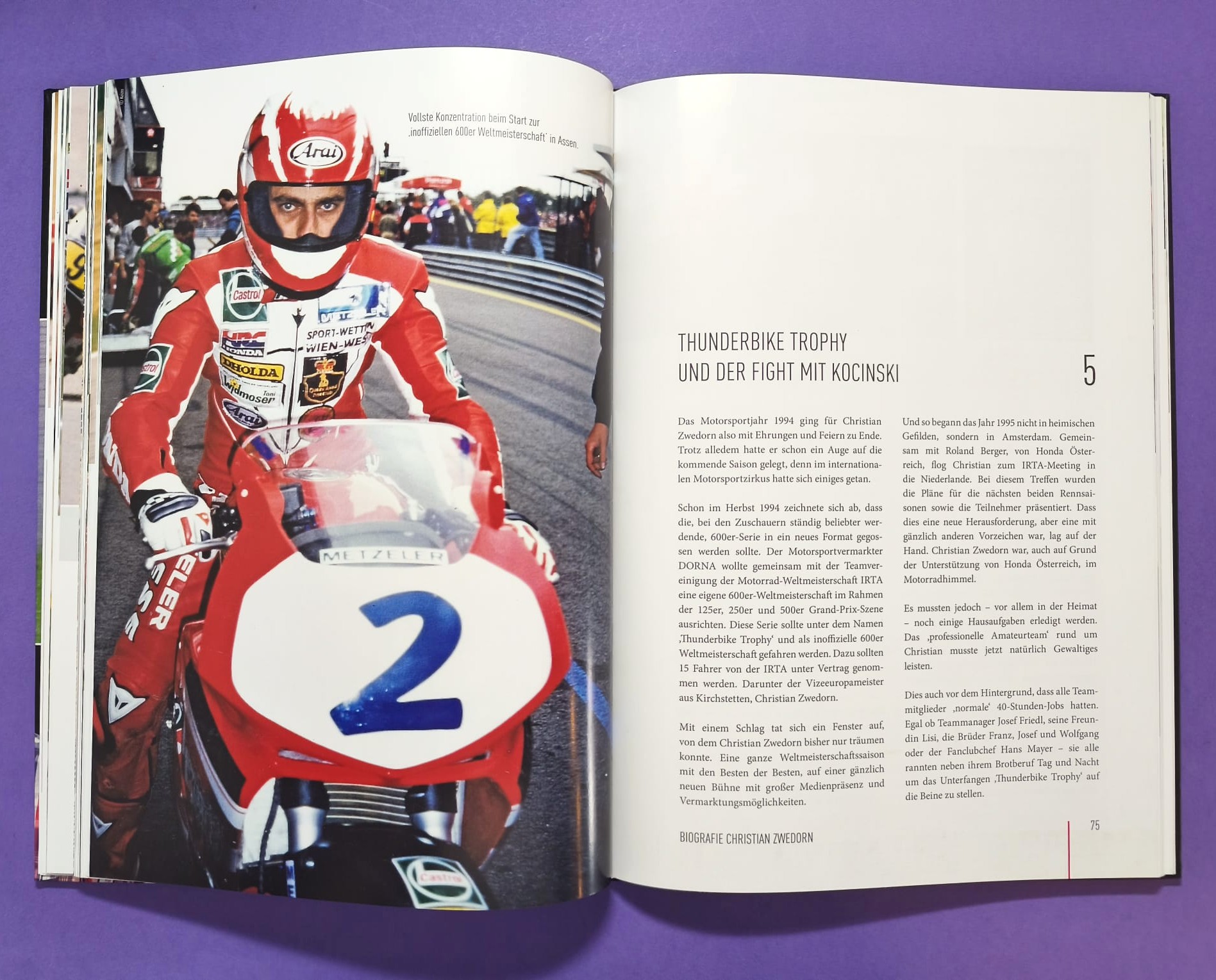 Buch, Legenden des Motorradsports, Christian Zwedorn, Von der Erde bis zum Mond, Honda Cup 