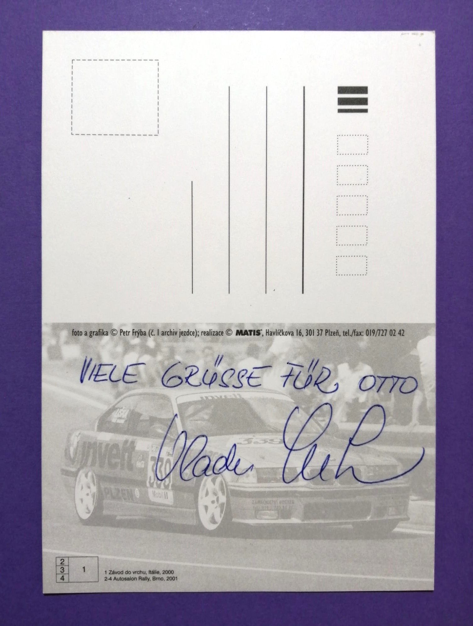 2 Original Autogramm, Vladimir Liska, BMW M3 E36, Bergrennsport CZ, 11x15cm