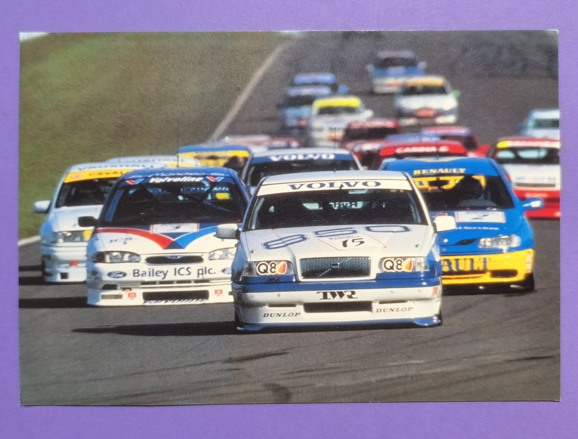 alte Postkarte Autogrammkarte, Volvo 850, Britische Tourenwagen Meisterschaft BTCC 1995, 11x16cm