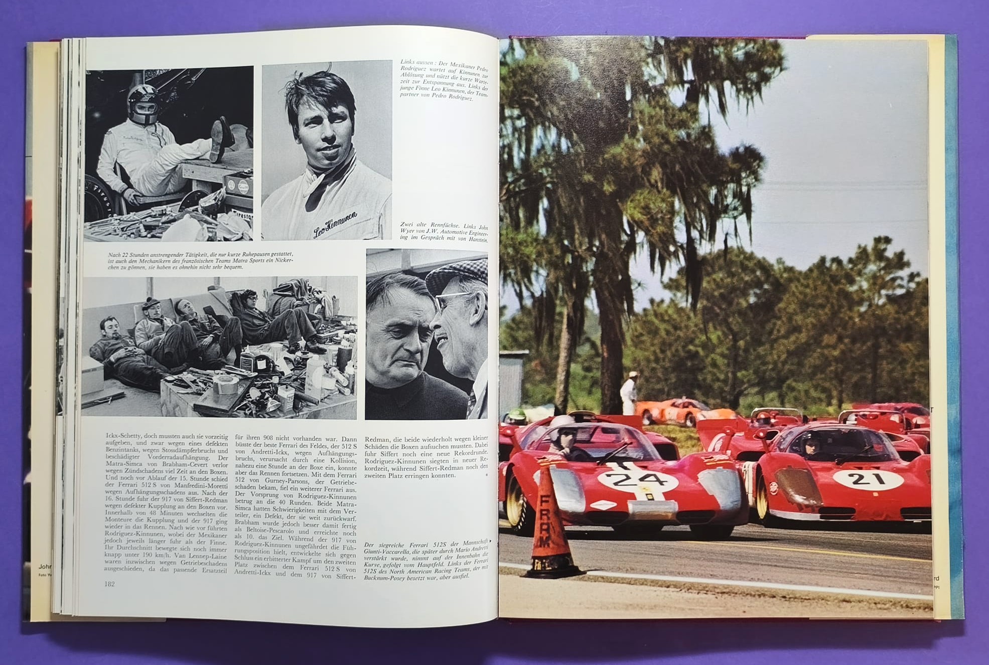 altes Buch, Auto Jahr 1970-1971, Nr. 18, Jochen Rindt Formel 1 Grand Prix Weltmeister, Lotus72, LeMans, CanAm, Indy Car,.. Stewert, Cevert, Ickx, Brabham,.. Ferrari, Porsche 917, Matra,.. Citroen SM, Straßenautos,..