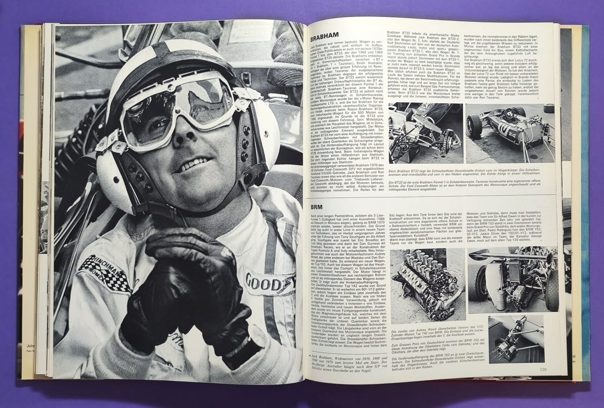 altes Buch, Auto Jahr 1970-1971, Nr. 18, Jochen Rindt Formel 1 Grand Prix Weltmeister, Lotus72, LeMans, CanAm, Indy Car,.. Stewert, Cevert, Ickx, Brabham,.. Ferrari, Porsche 917, Matra,.. Citroen SM, Straßenautos,..