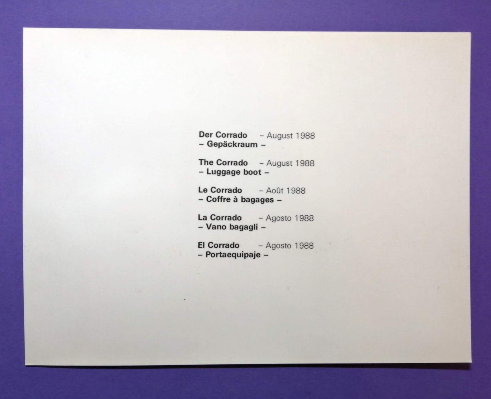 5 Stück alte Werks Pressefotos, VW Corrado Innenraum 1988, 18x24cm