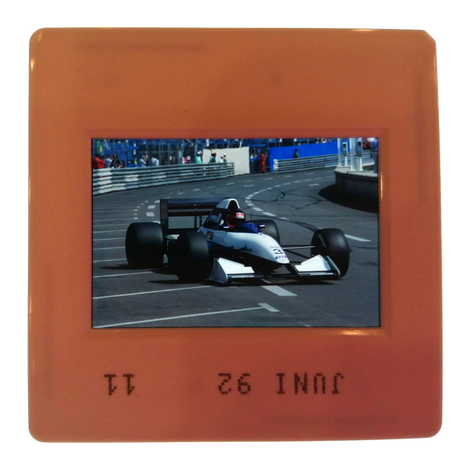 altes Presse Foto DIA, Olivier Grouillard, Tyrrell Illmor, Formel 1 Grand Prix Monaco 1992, 5x5cm