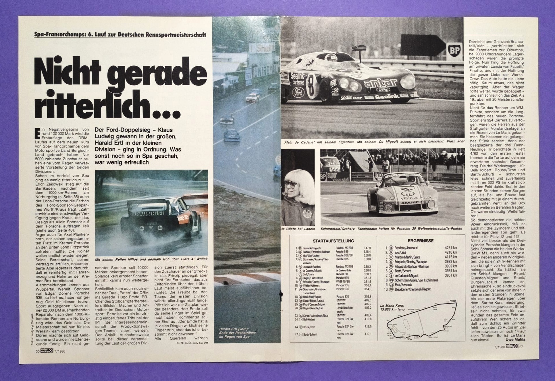 altes Poster, Zakspeed Ford Turbo Capri, DRM 1980, 28x40cm
