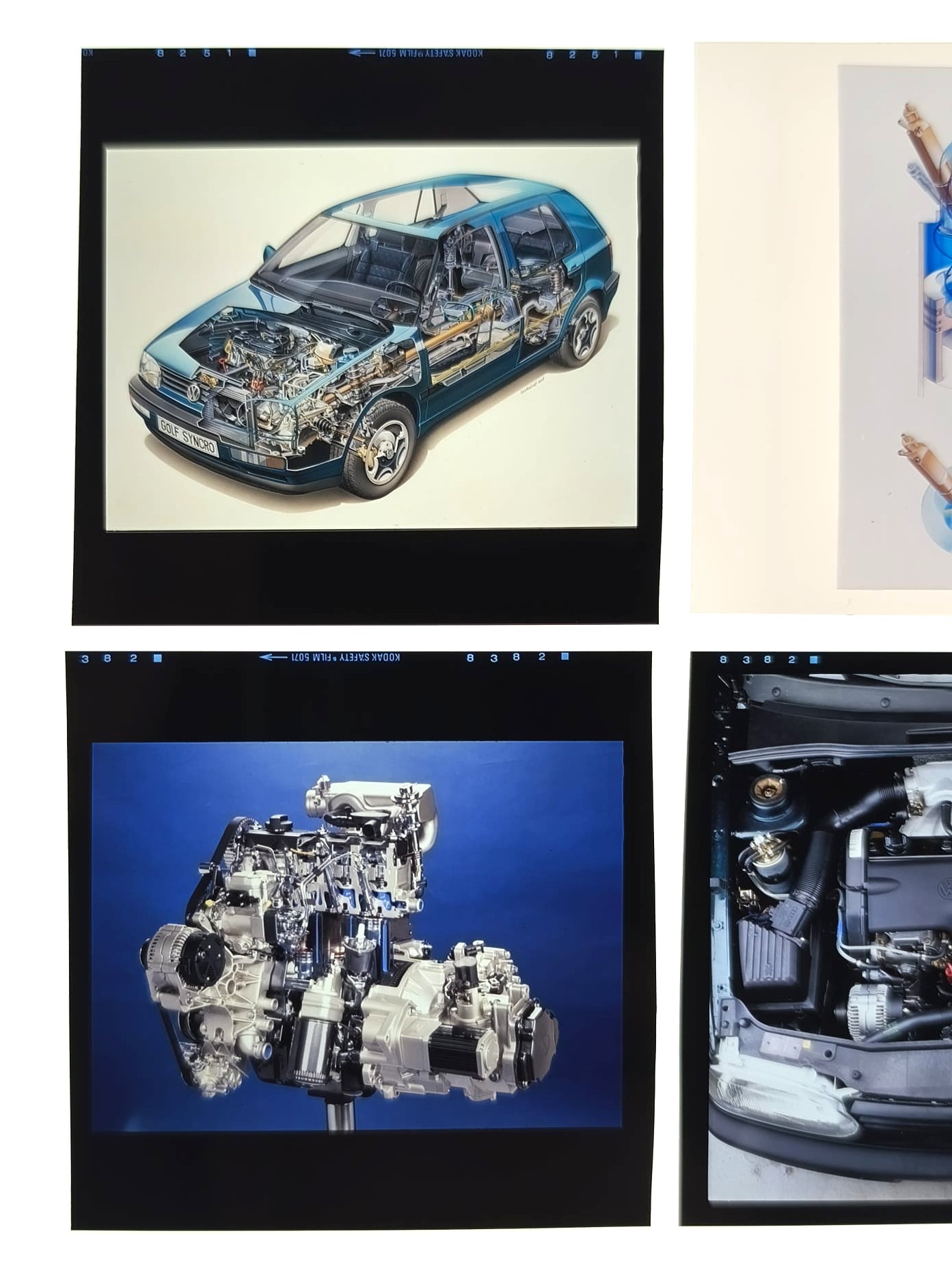 6 Stück alte Presse Werks Foto Negative, VW Golf 3 SDi, TDi, Syncro, 5-türig