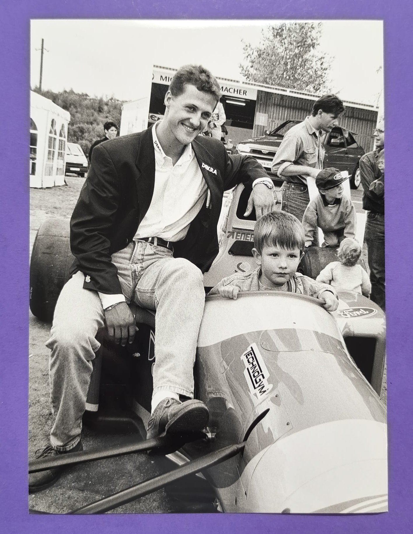 altes Pressefoto, Michael Schumacher, Benetton Ford, Formel 1 Grand Prix 1993, 16x22cm