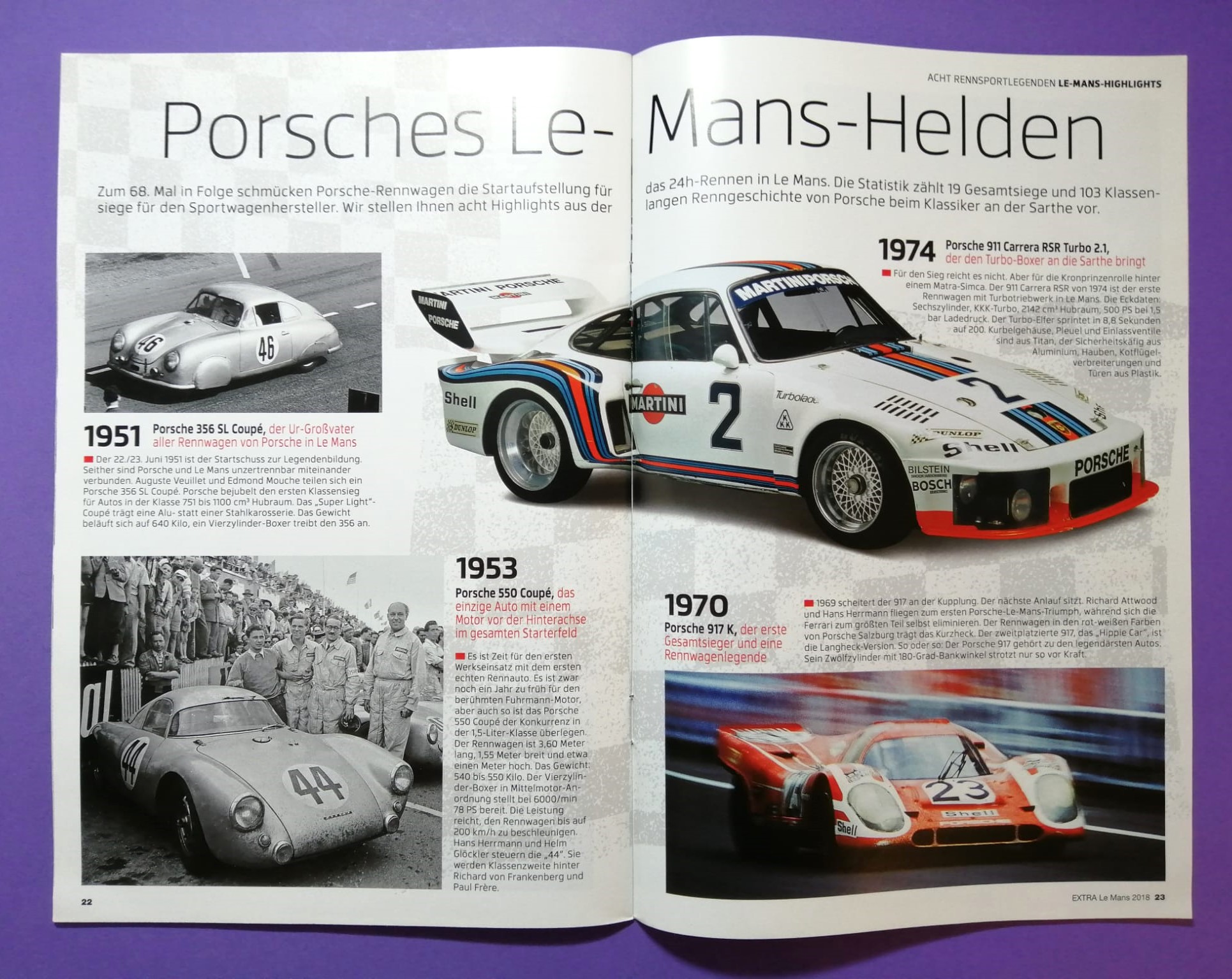 2 Stück Zeitschriften Magazine Hefte, Motorsport aktuell Extra, Porsche 911 RSR, 24h LeMans, 2018, 2019