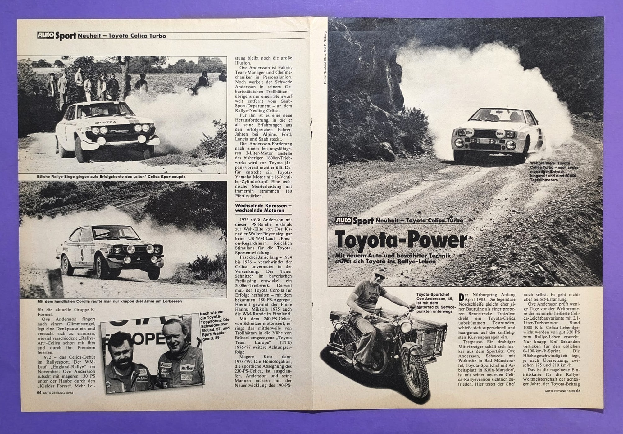 altes Poster Toyota Celica Turbo Rallye 1983, 28x42cm