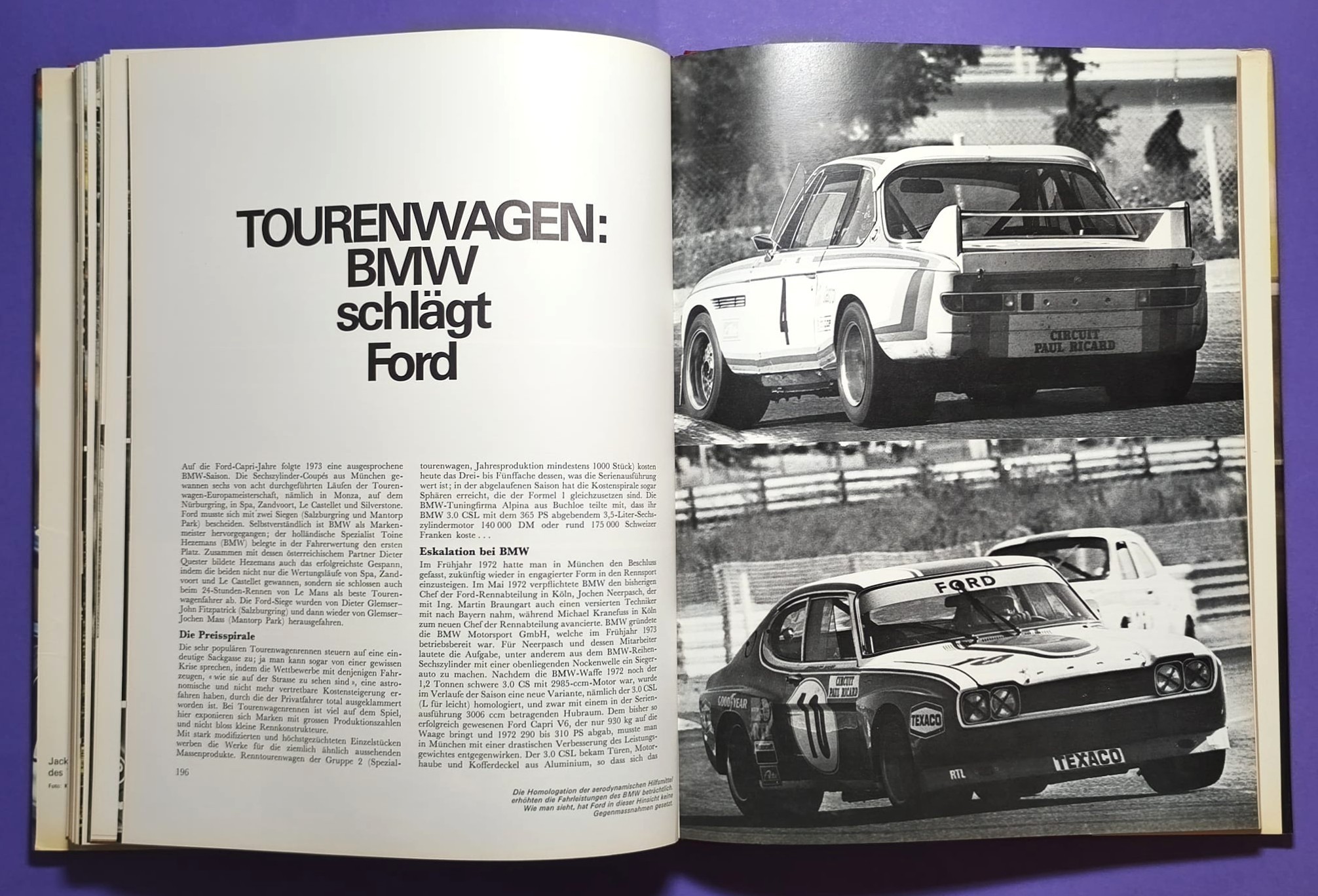 altes Buch, Auto Jahr 1973-1974, Nr. 21, Ford Capri, Fiat 124 Spider & X19, Renault Alpine 110, Matra, Porsche, .. Formel 1, 2, LeMans, Rallye, USA.. Cevert, Stewart, Peterson, Lauda.. Lotus,..