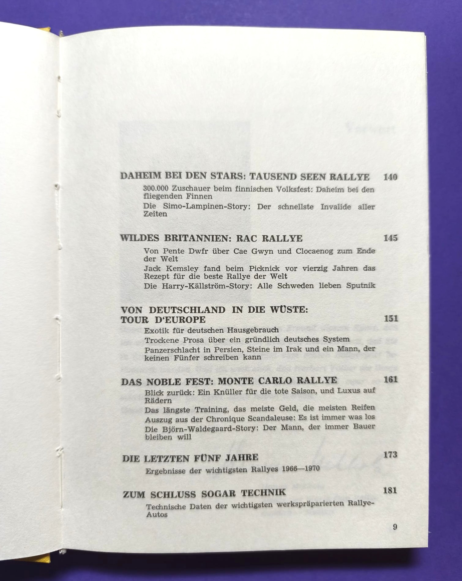  altes Buch, Das heiße Lenkrad, Die  besten Rallye-Stories aus vier Kontinenten 1971, Ford, Saab, Porsche,..
