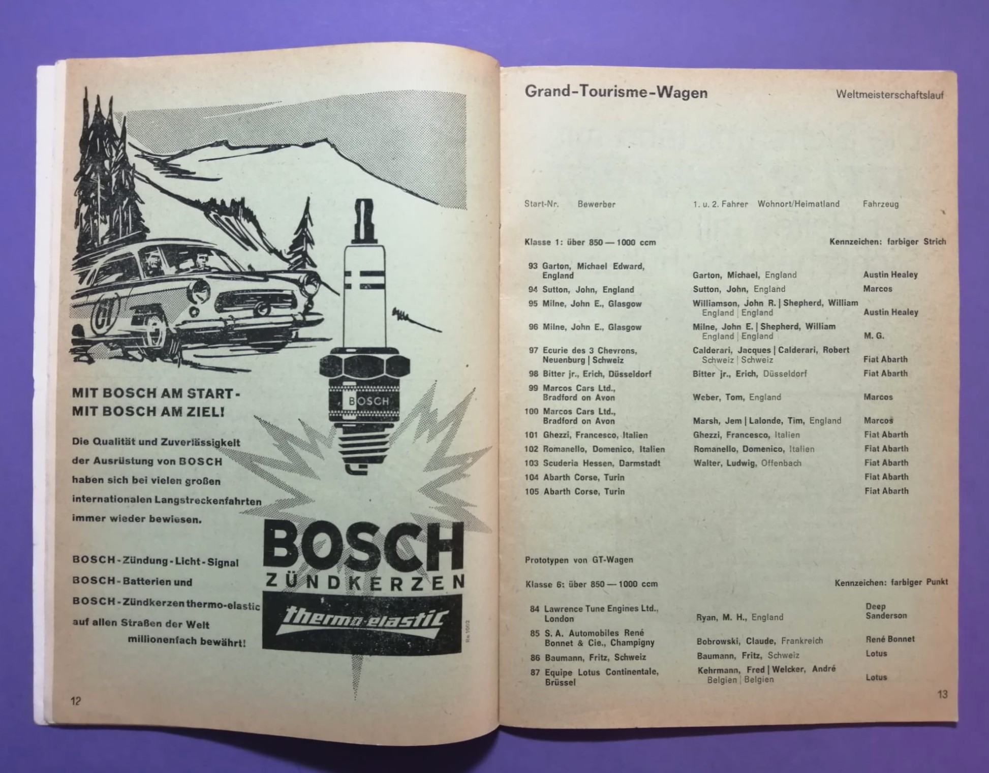 RARITÄT! altes Rennprogramm, 500km Rennen Nürburgring 1963, Grand Tourisme WM, DRM, Abarth, DKW, NSU,..