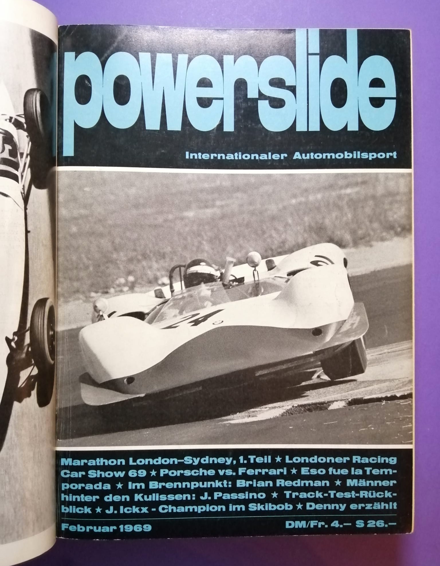 alte Powerslide 1969 Zeitschriften Magazine gebunden als Buch, 12 Hefte, Formel 1, Jochen Rindt, Siffert, Porsche, Motorsport,..