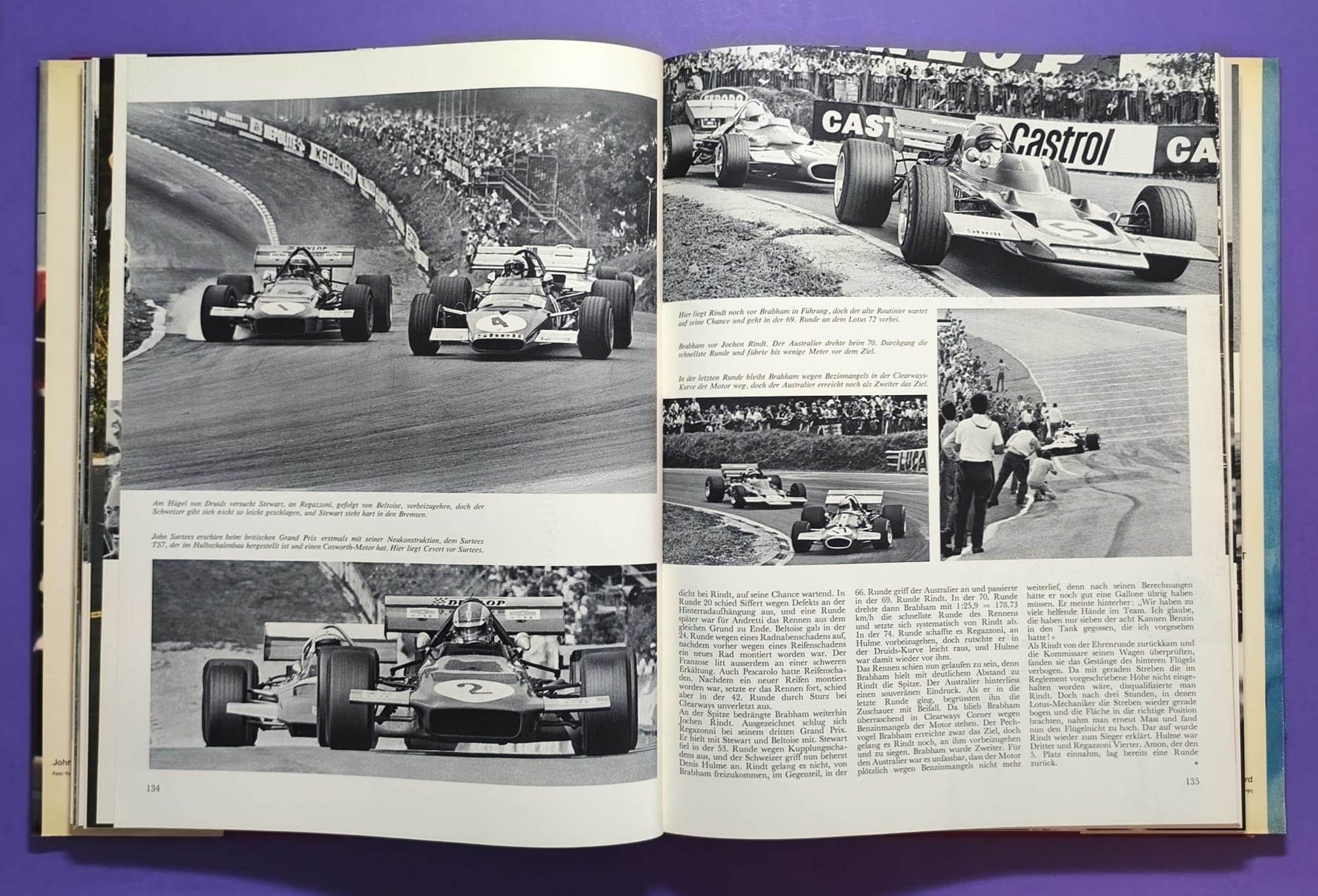 altes Buch, Auto Jahr 1970-1971, Nr. 18, Jochen Rindt Formel 1 Grand Prix Weltmeister, Lotus72, LeMans, CanAm, Indy Car,.. Stewert, Cevert, Ickx, Brabham,.. Ferrari, Porsche 917, Matra,.. Citroen SM, Straßenautos,..
