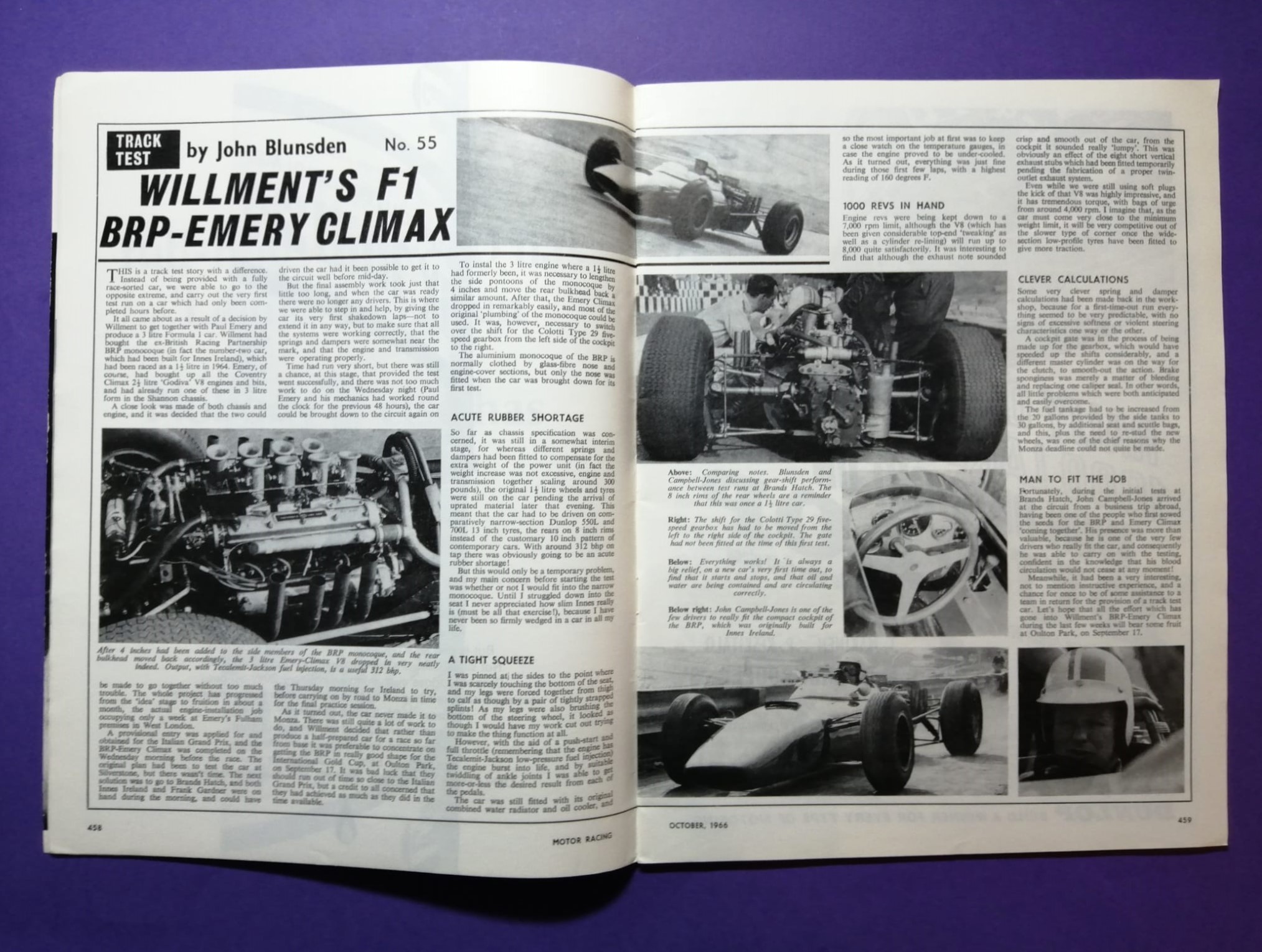alte Zeitschrift Magazin Heft, Motor Racing, 10/1966, Jack Brabham, Formel 1 Grand Prix,.. Englisch!
