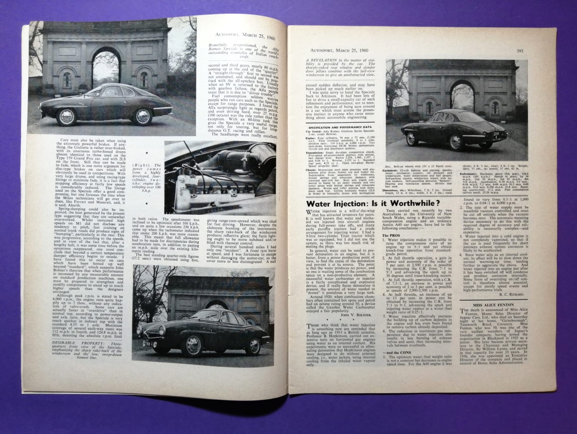 alte Zeitschrift Magazin Heft Autosport, 25. März 1960, Syracuse Grand Prix, Ferrari, Trips, Testbericht Alfa-Romeo Giulietta Sprint Speciale,.. Englisch!