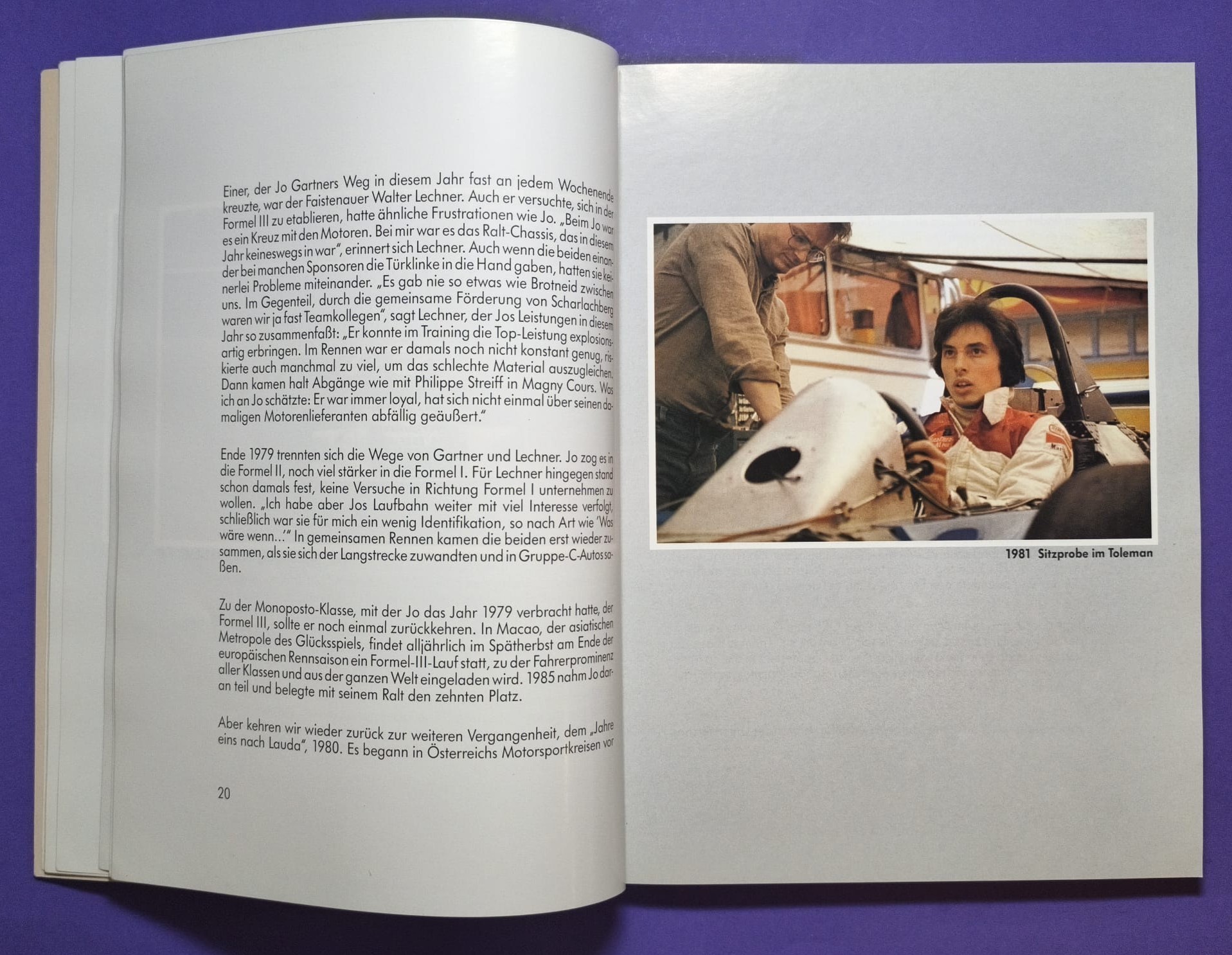 RARITÄT! altes seltenes Buch, Jo Gartner - Ein Leben fürs Rennfahren, Formel 1 Osella, Formel 2, 24h LeMans, USA, BMW M1, Porsche,..