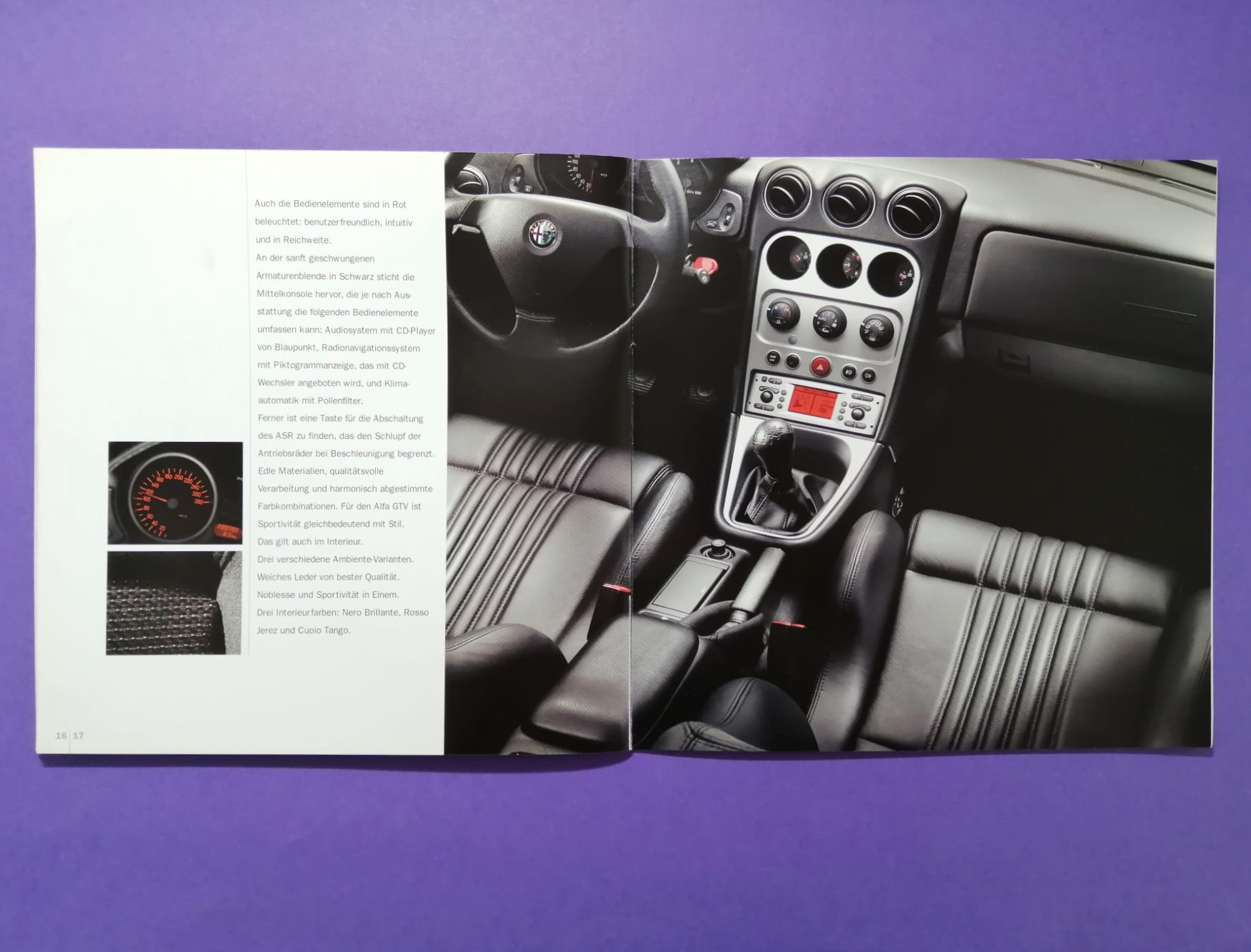 altes Original Autoprospekt, Alfa-Romeo GTV Coupe, V6.., aus den 90er Jahren, 2 teilig 
