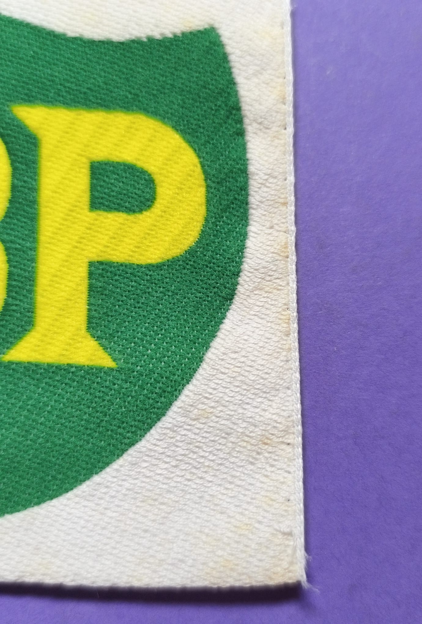 alter Textil Aufnäher BP- British Petrol, Motoröl, Benzin, Motorsport, 9x9cm